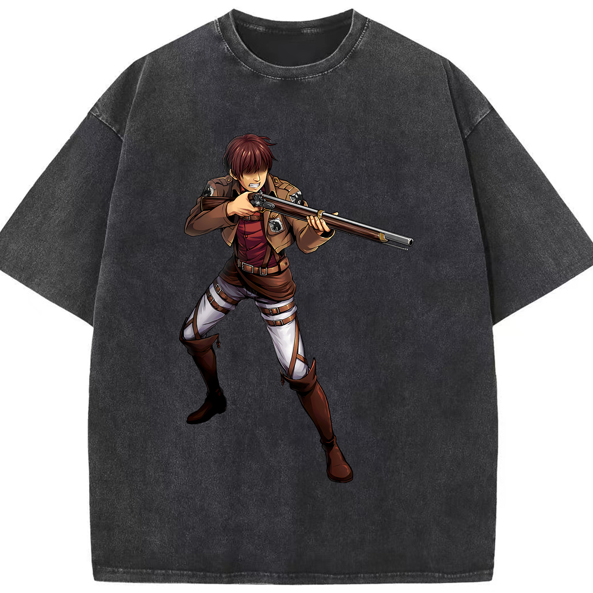 （画像用） 進撃の巨人 Attack on Titan 綿100% ヴィンテージ風 半袖Tシャツ（フロントプリント）