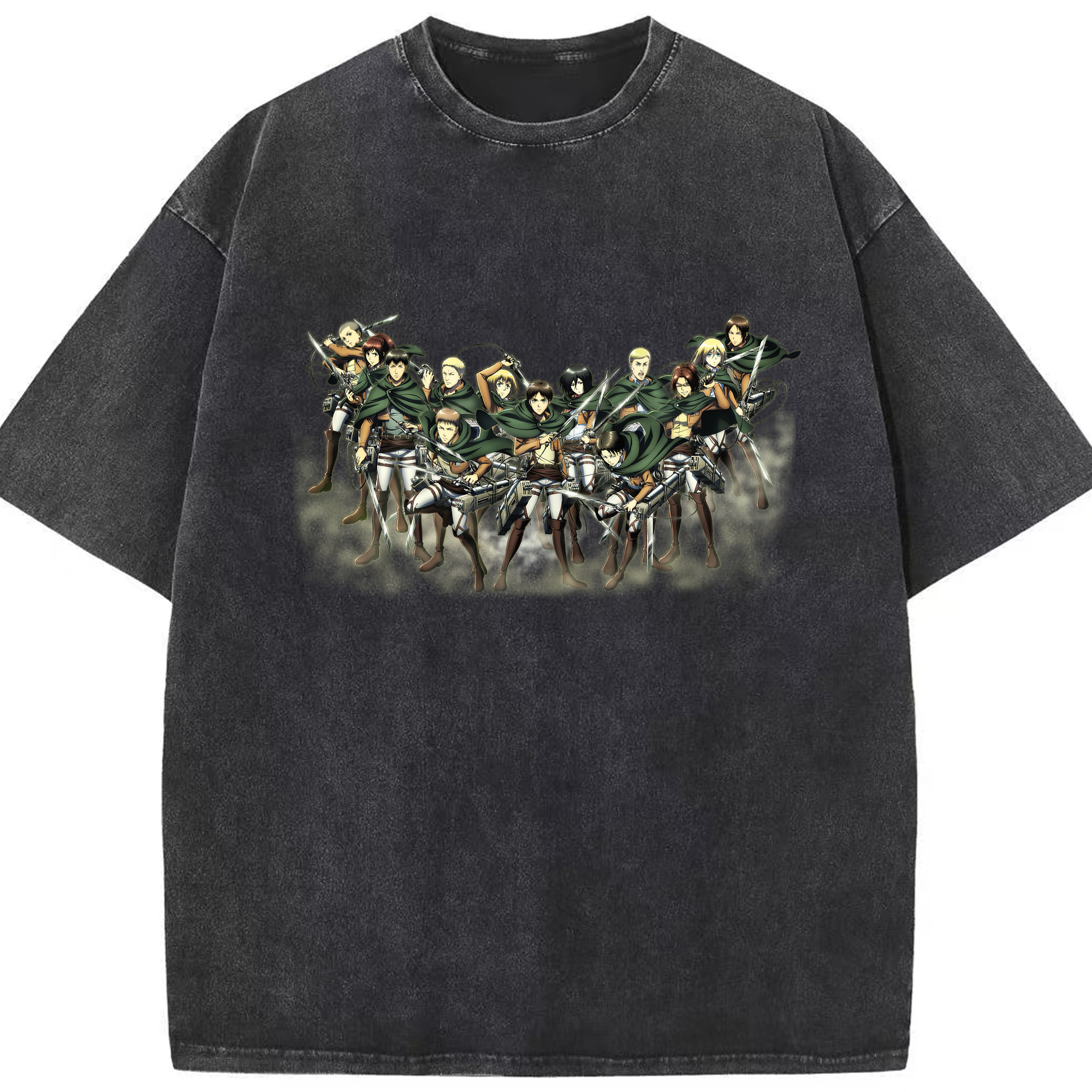 （画像用） 進撃の巨人 Attack on Titan 綿100% ヴィンテージ風 半袖Tシャツ（フロントプリント）