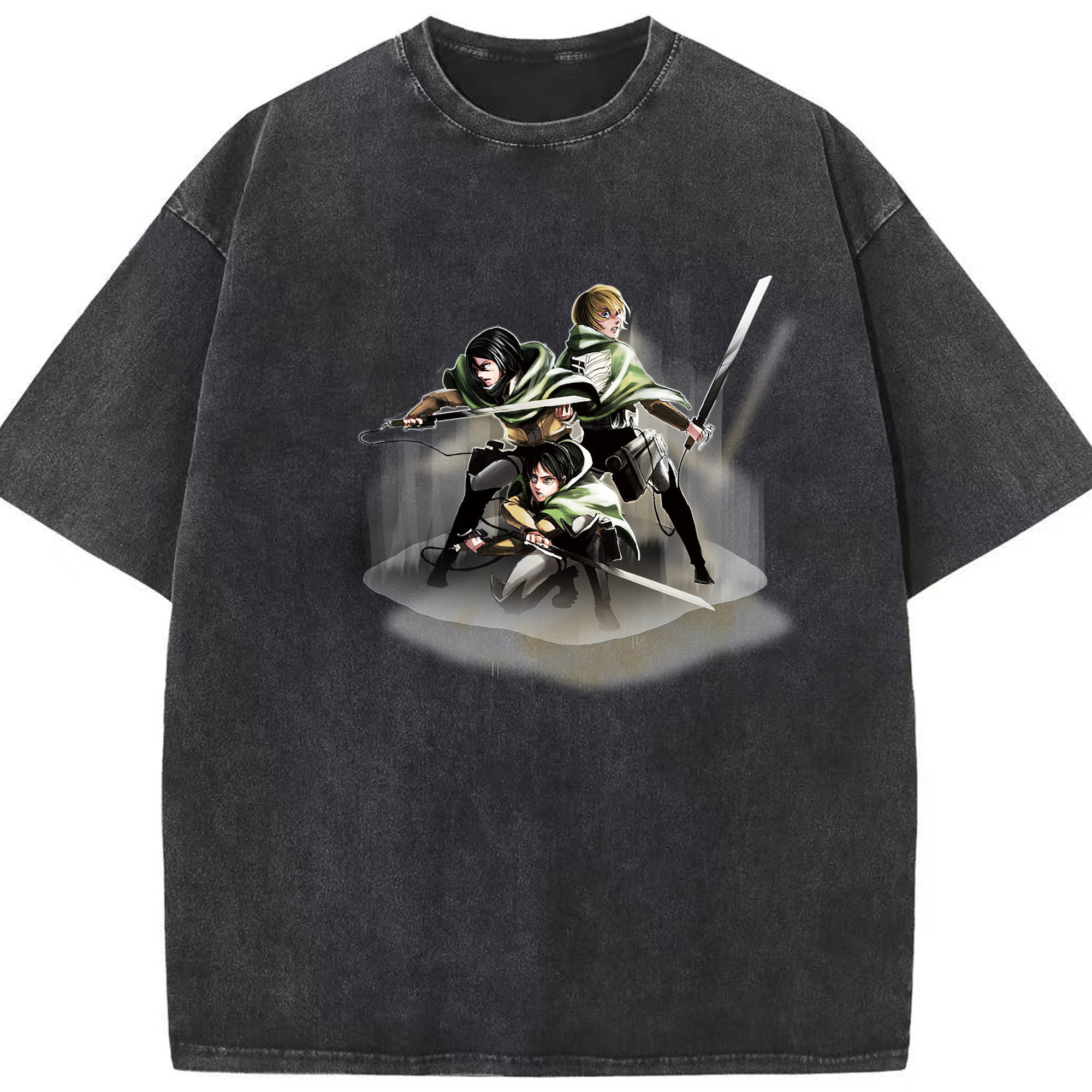 （画像用） 進撃の巨人 Attack on Titan 綿100% ヴィンテージ風 半袖Tシャツ（フロントプリント）