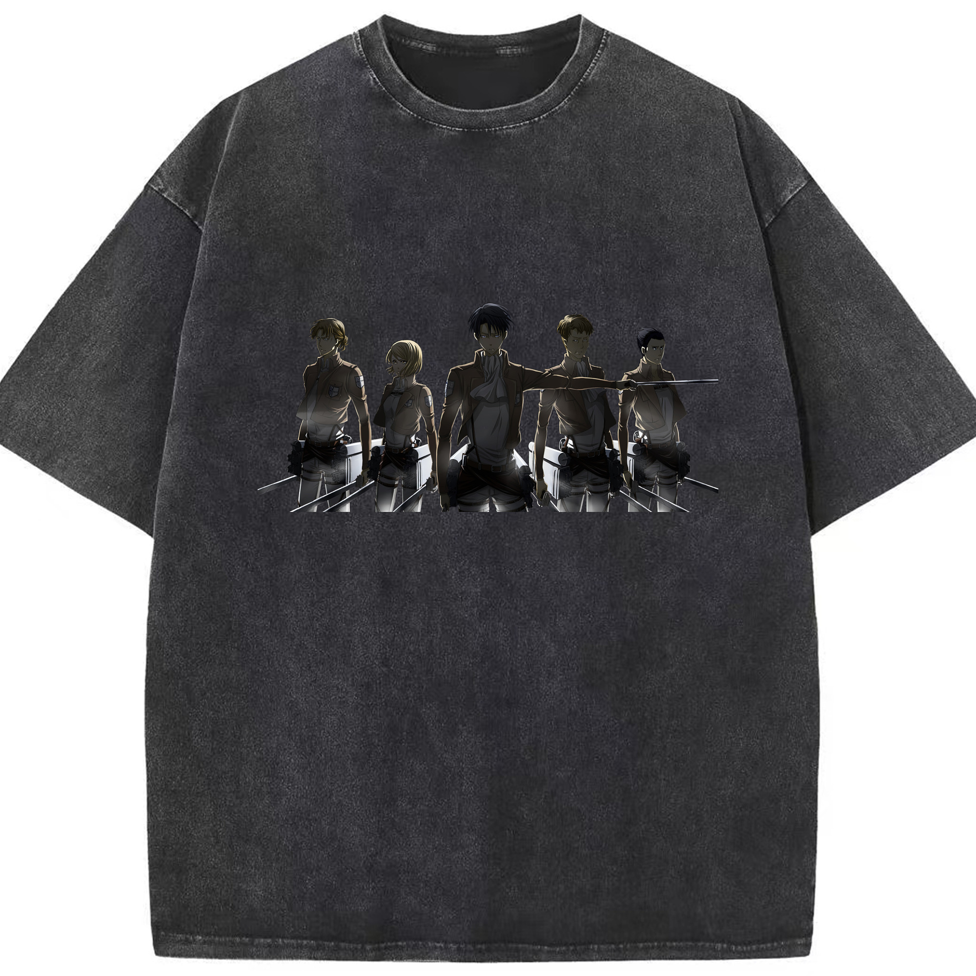 （画像用） 進撃の巨人 Attack on Titan 綿100% ヴィンテージ風 半袖Tシャツ（フロントプリント）