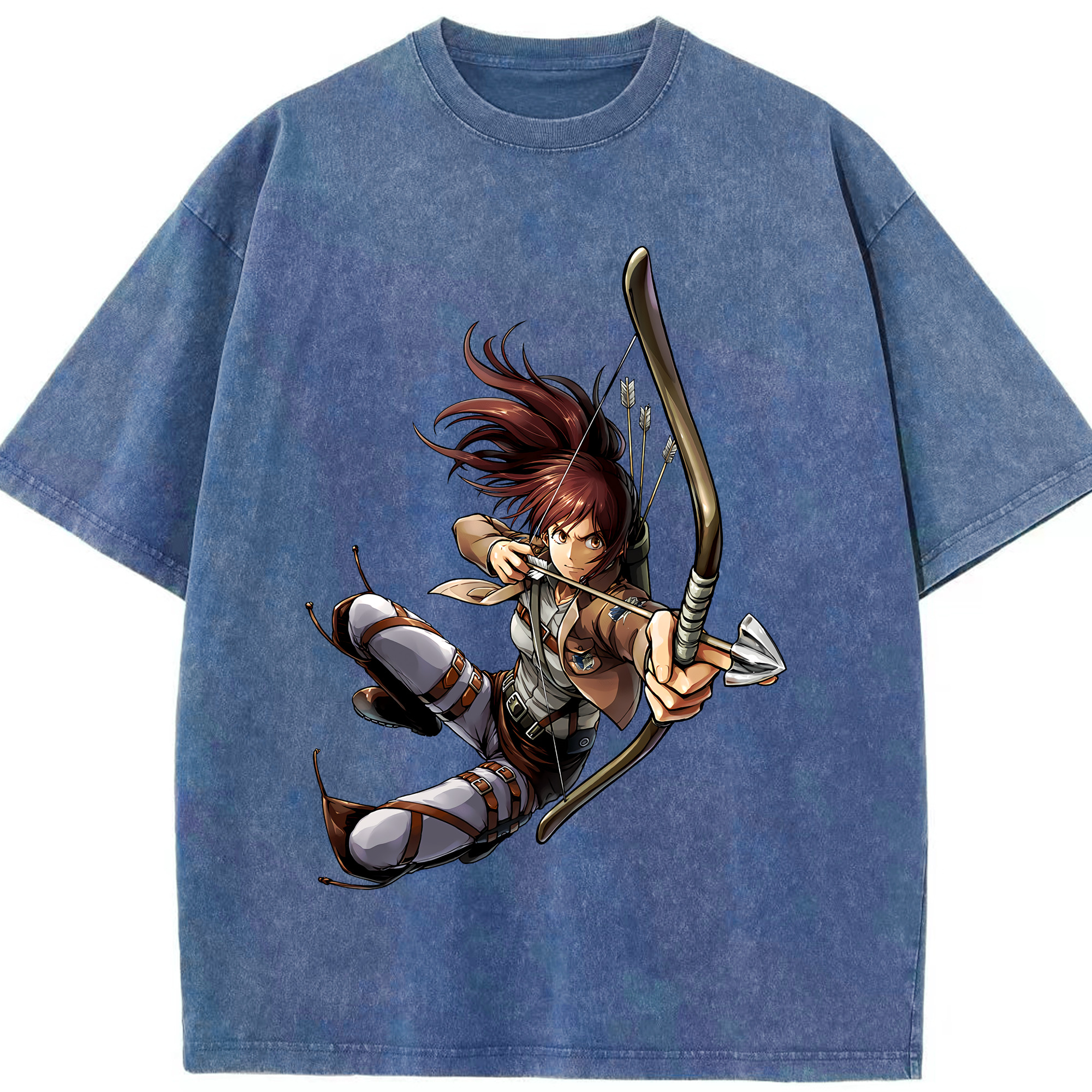 （画像用） 進撃の巨人 サシャ·ブラウス Attack on Titan Sasha Blaus 綿100% ヴィンテージ風 半袖Tシャツ（フロントプリント）