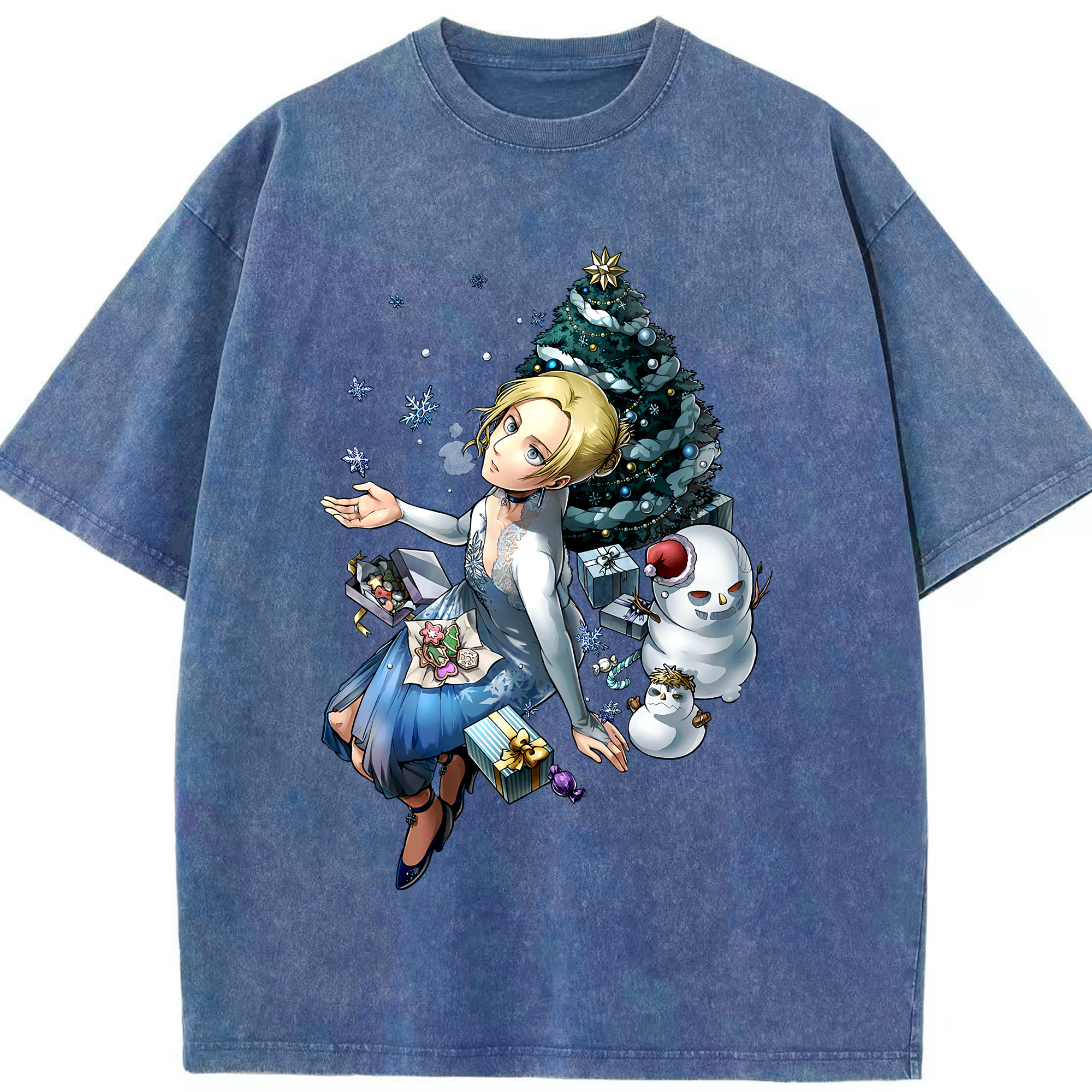 （画像用） 進撃の巨人 アニ・レオンハート Attack on Titan Annie Leonhart 綿100% ヴィンテージ風 半袖Tシャツ（フロントプリント）