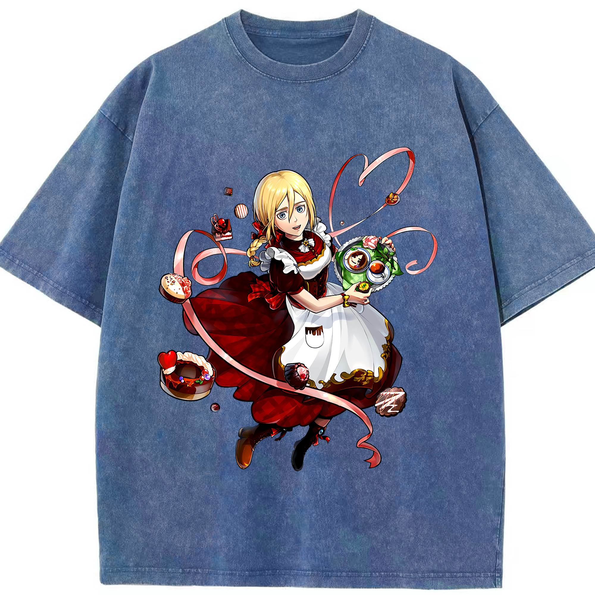 （画像用） 進撃の巨人 クリスタ·レンズ Attack on Titan Christa Lenz 綿100% ヴィンテージ風 半袖Tシャツ（フロントプリント）