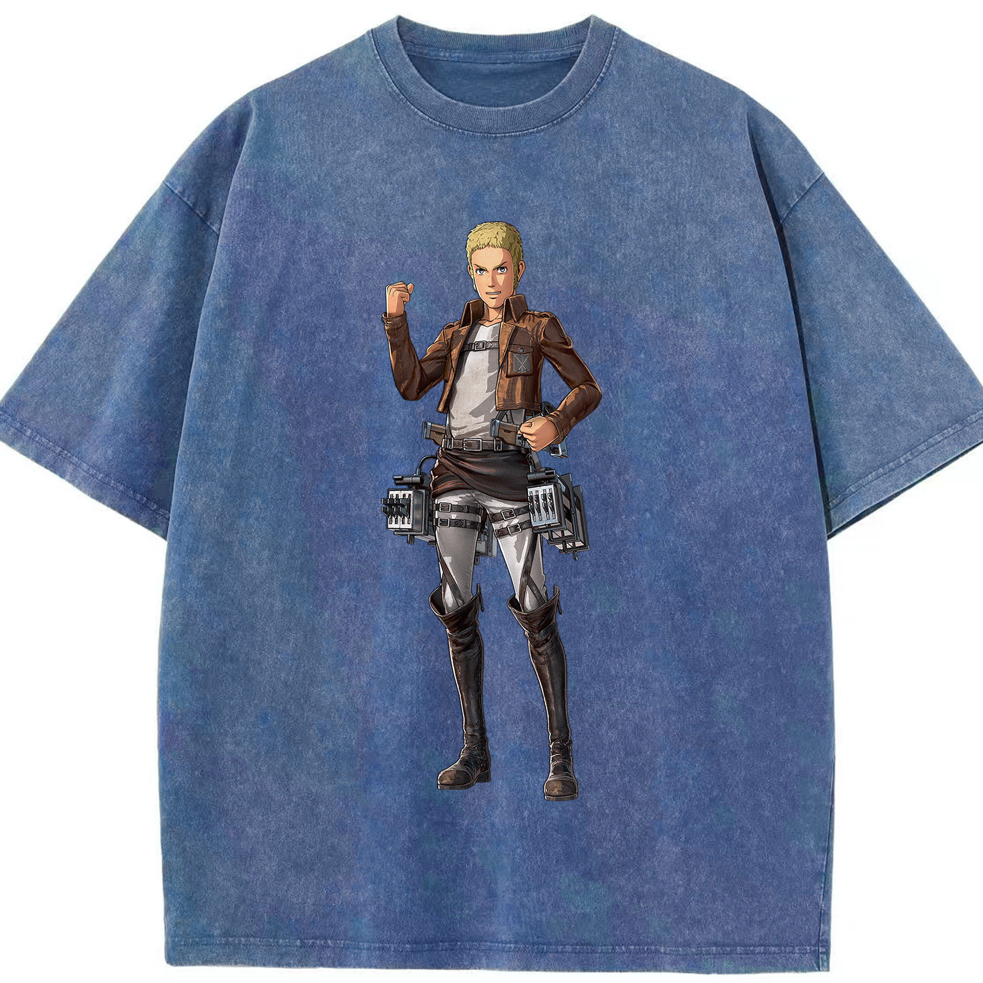 （画像用） 進撃の巨人 ライナー・ブラウン Attack on Titan Reiner Braun 綿100% ヴィンテージ風 半袖Tシャツ（フロントプリント）