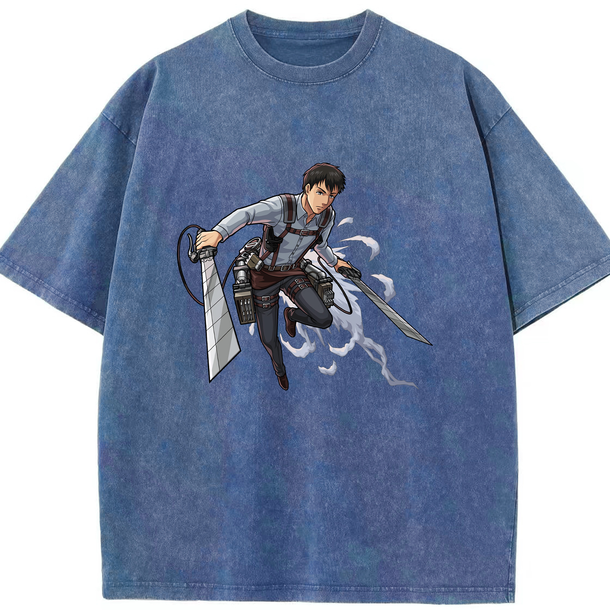 （画像用） 進撃の巨人 ベルトルト・フーバー Attack on Titan Bertholdt Hoover 綿100% ヴィンテージ風 半袖Tシャツ（フロントプリント）