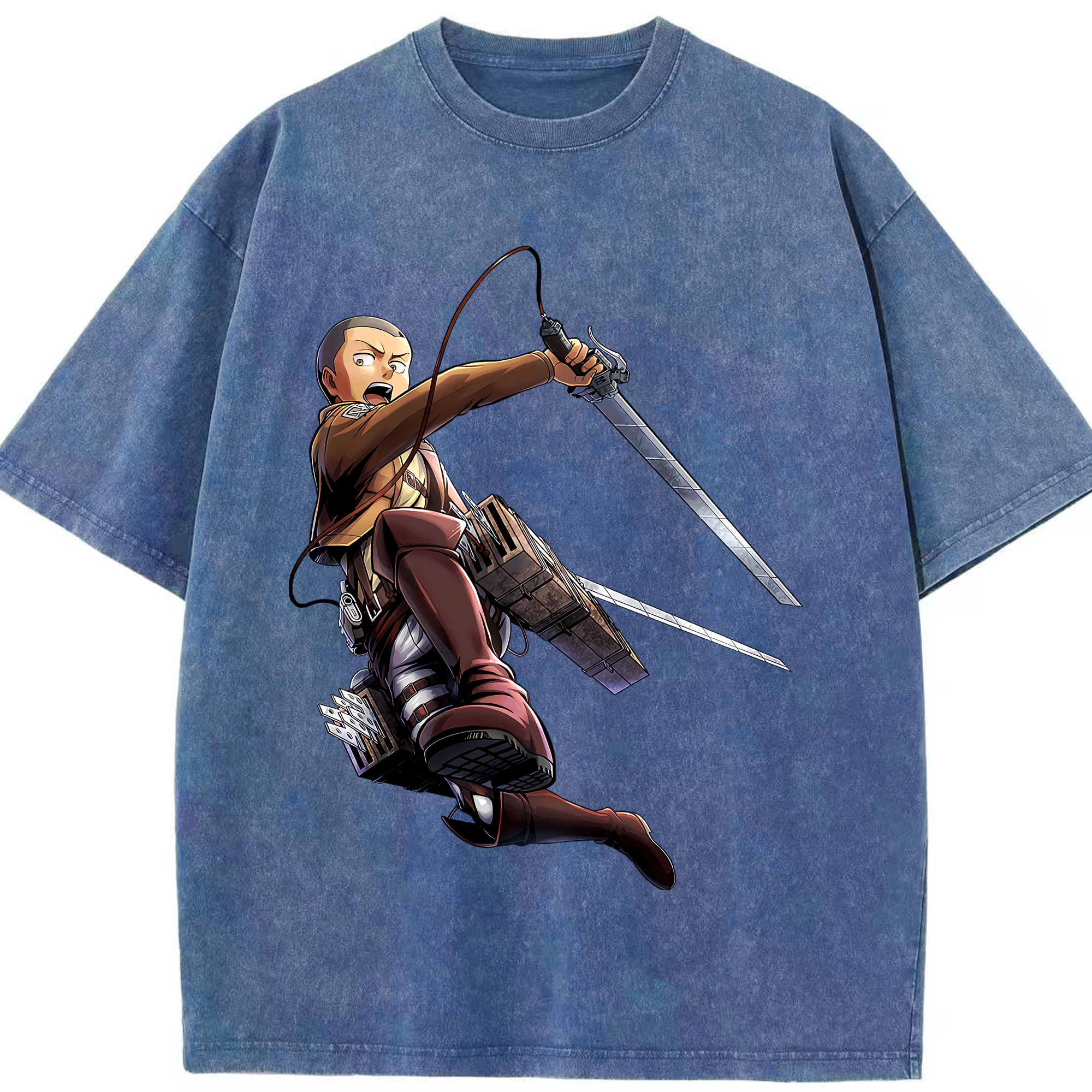 （画像用） 進撃の巨人 コニー·スプリンガー Attack on Titan Connie Springer 綿100% ヴィンテージ風 半袖Tシャツ（フロントプリント）