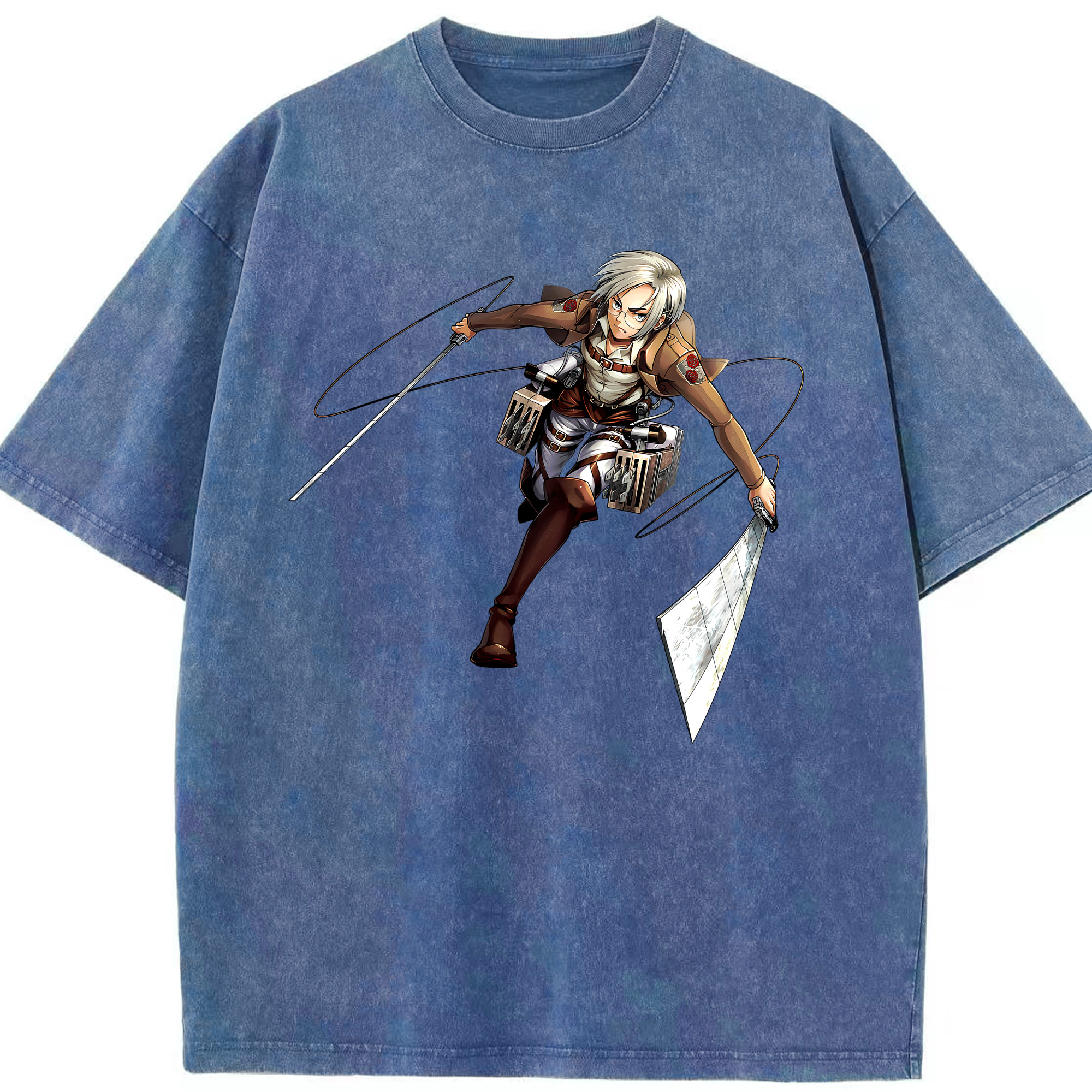 （画像用）  綿100% ヴィンテージ風 半袖Tシャツ（フロントプリント）
