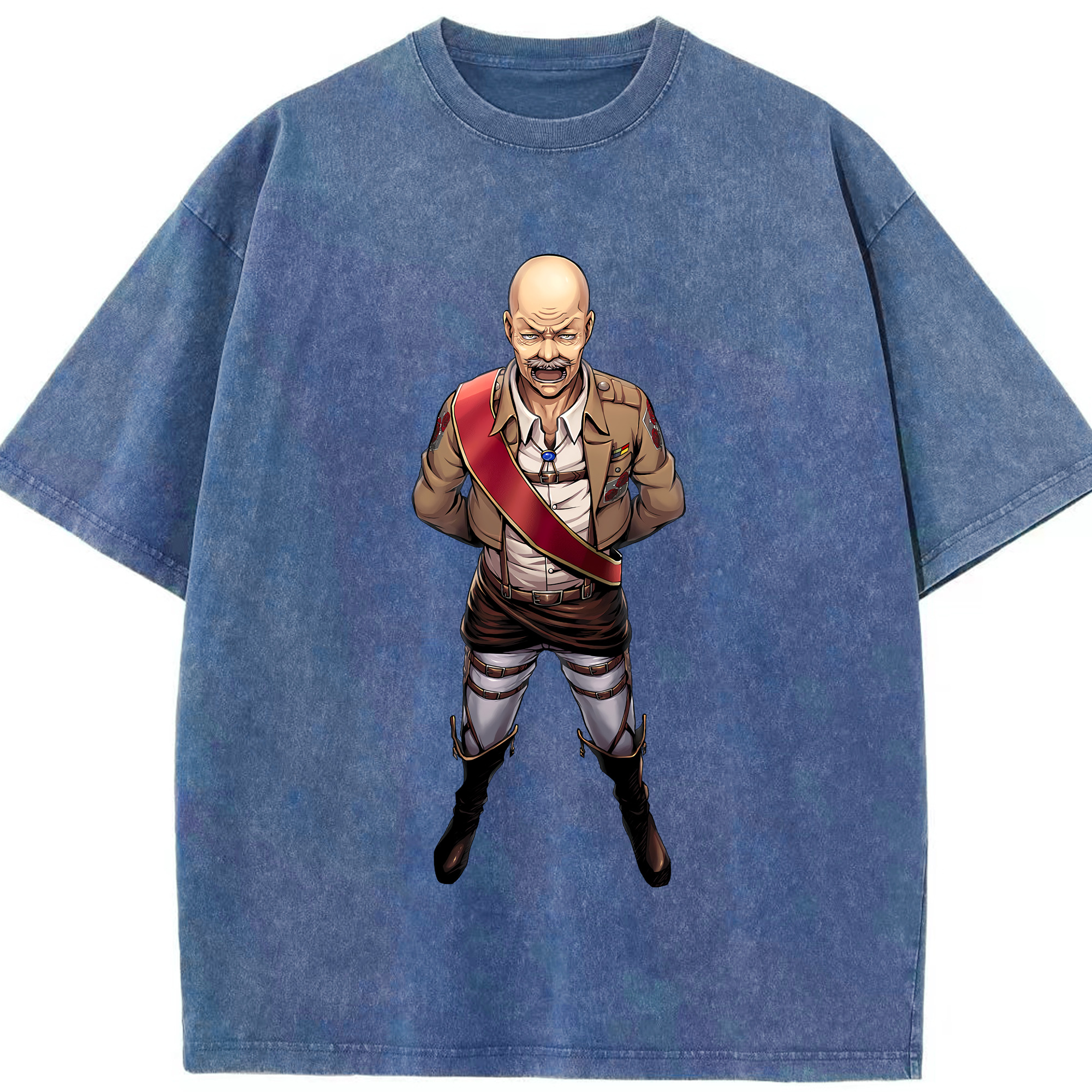 （画像用） 進撃の巨人 ドット·ピクシス Attack on Titan Dot Pixis 綿100% ヴィンテージ風 半袖Tシャツ（フロントプリント）