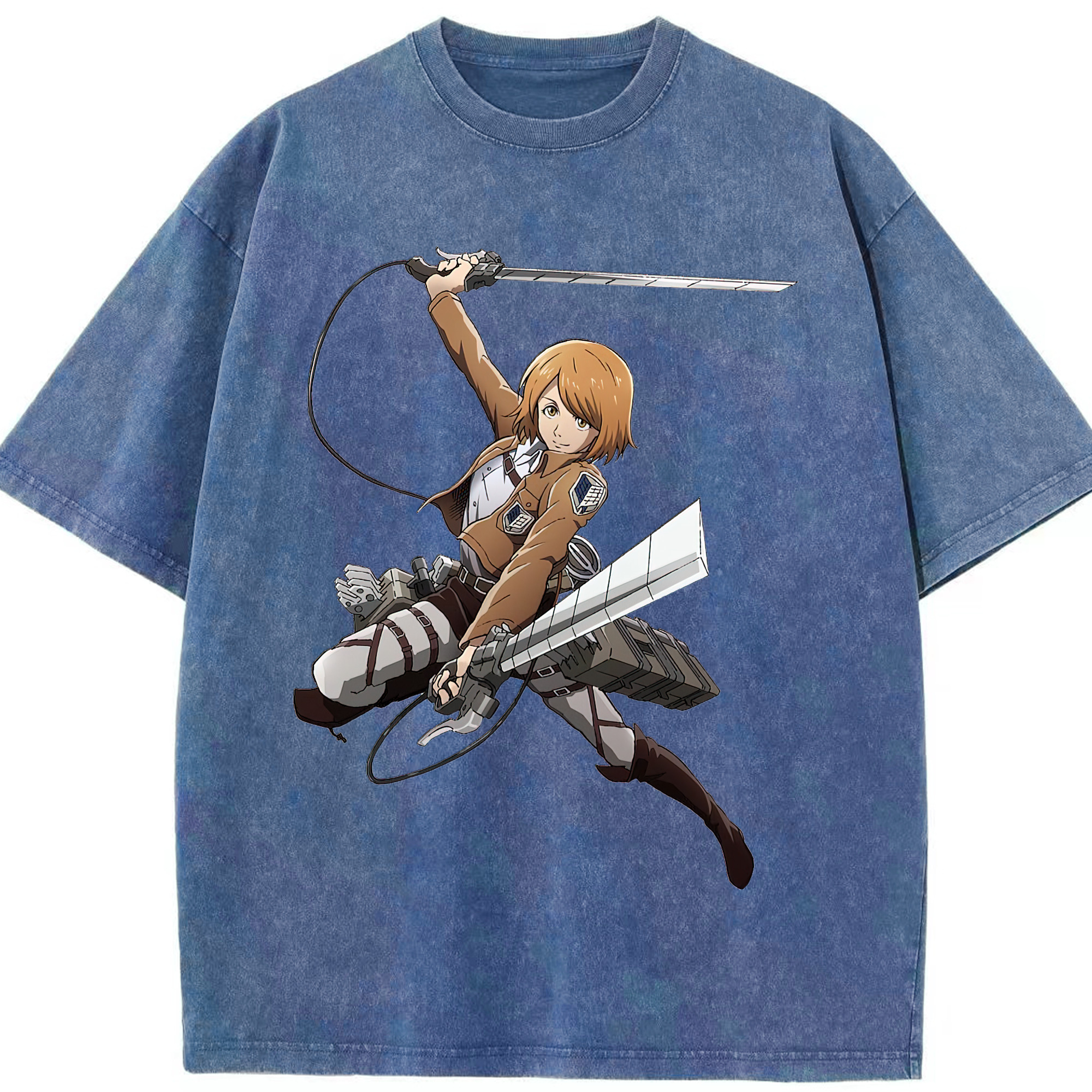 （画像用） 進撃の巨人 ペトラ·ラル Attack on Titan Petra Rall 綿100% ヴィンテージ風 半袖Tシャツ（フロントプリント）