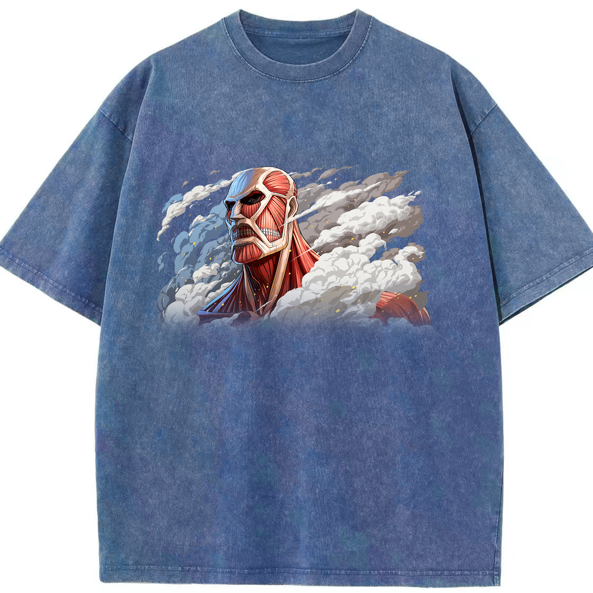 （画像用） 進撃の巨人 Attack on Titan 綿100% ヴィンテージ風 半袖Tシャツ（フロントプリント）