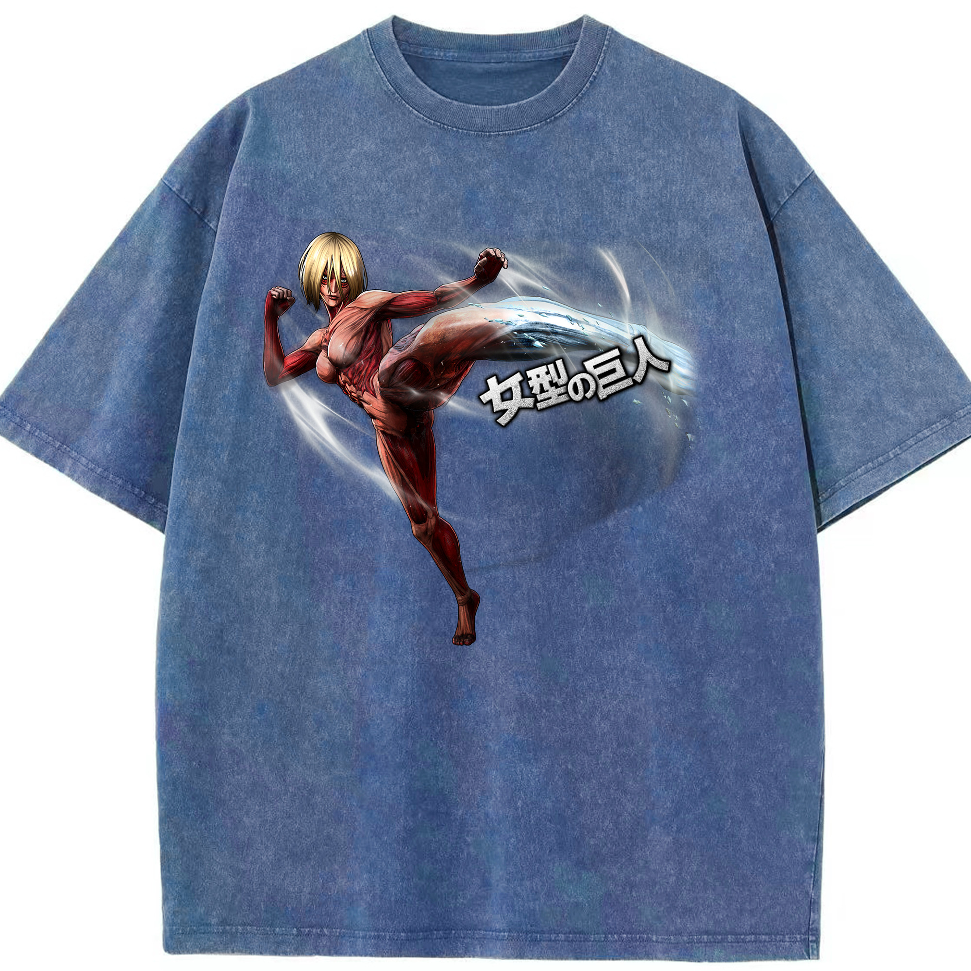 （画像用） 進撃の巨人 Attack on Titan 綿100% ヴィンテージ風 半袖Tシャツ（フロントプリント）