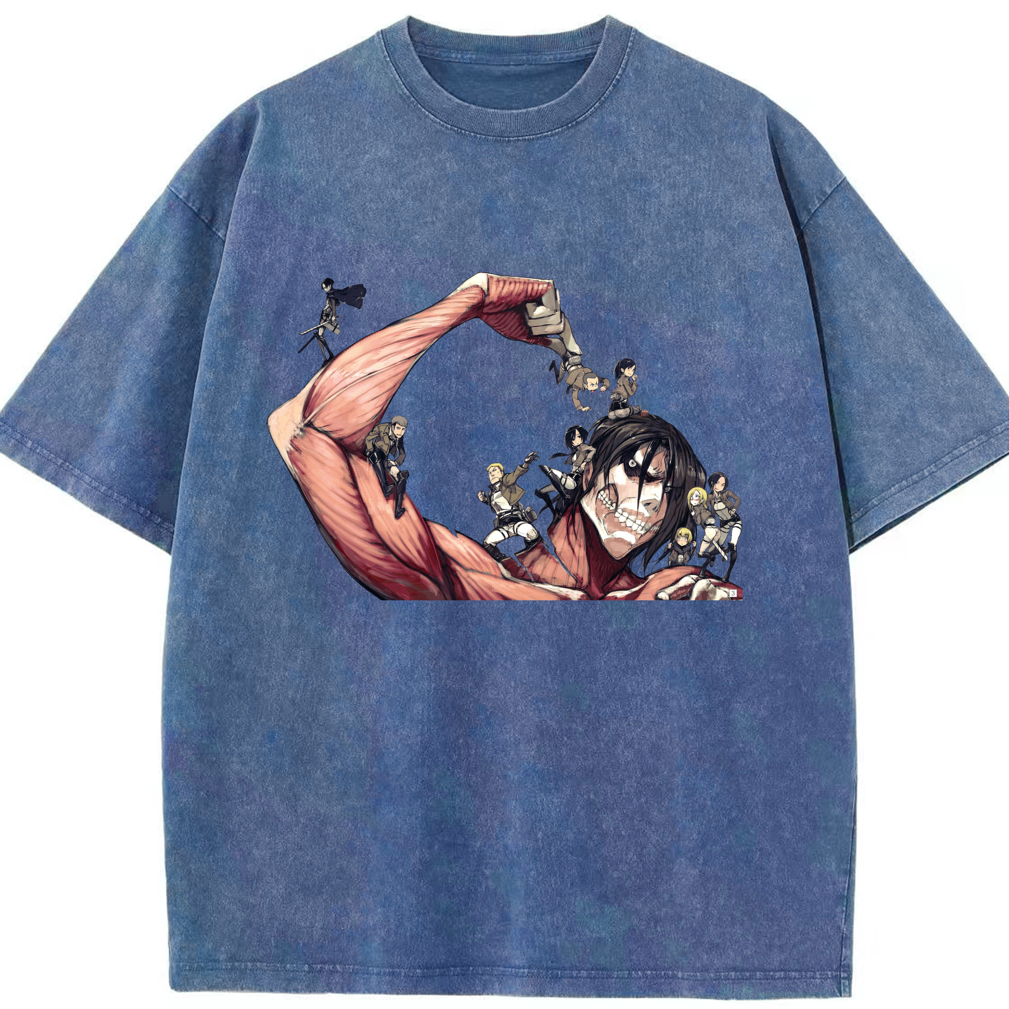 （画像用） 進撃の巨人 Attack on Titan 綿100% ヴィンテージ風 半袖Tシャツ（フロントプリント）