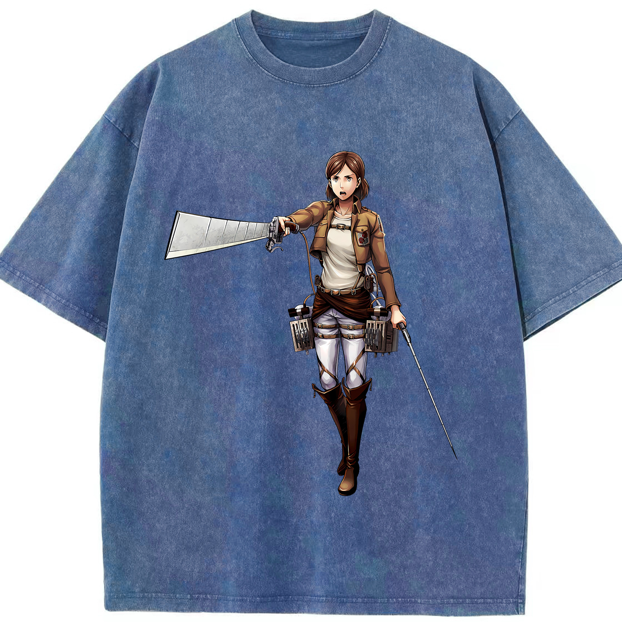 （画像用） 進撃の巨人 Attack on Titan 綿100% ヴィンテージ風 半袖Tシャツ（フロントプリント）