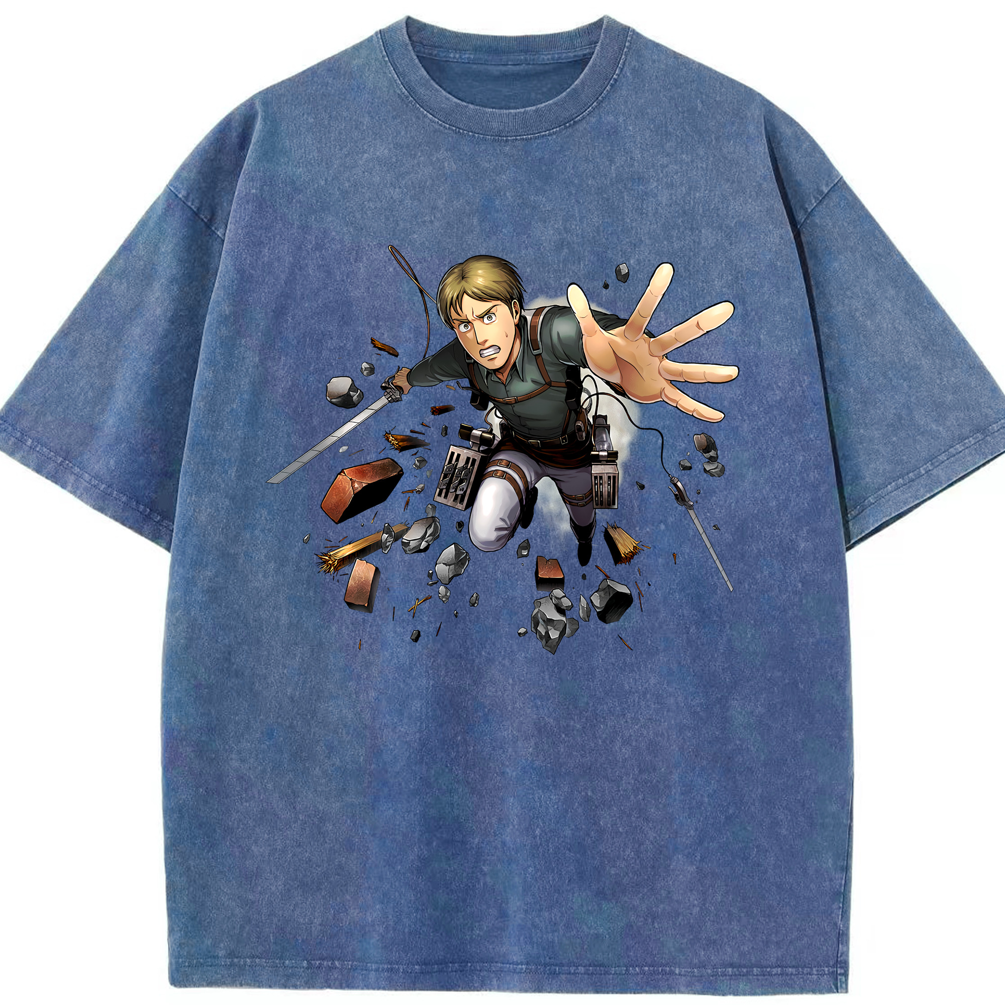 （画像用） 進撃の巨人 Attack on Titan 綿100% ヴィンテージ風 半袖Tシャツ（フロントプリント）