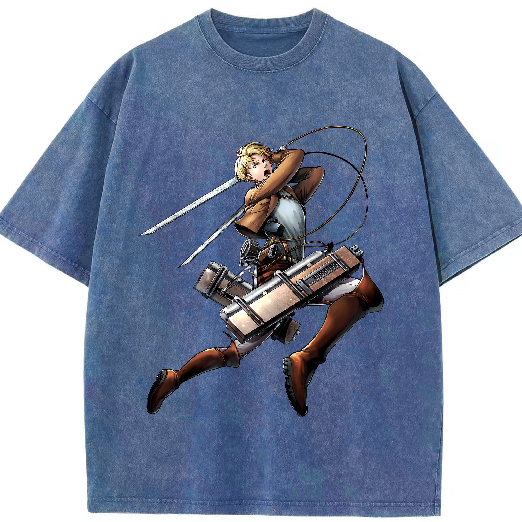 （画像用） 進撃の巨人 Attack on Titan 綿100% ヴィンテージ風 半袖Tシャツ（フロントプリント）