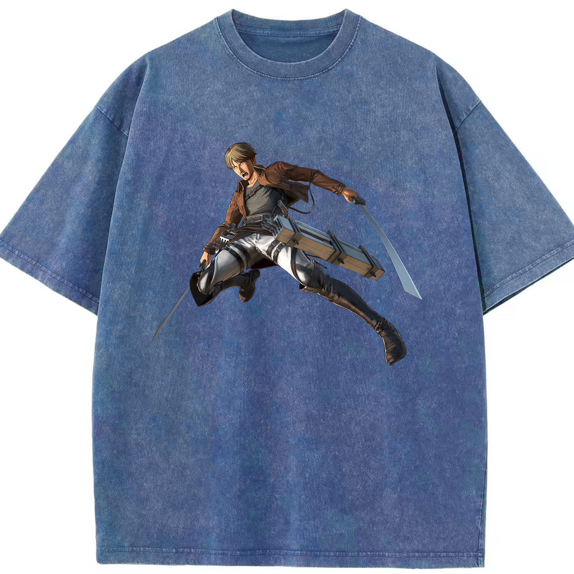 （画像用） 進撃の巨人 Attack on Titan 綿100% ヴィンテージ風 半袖Tシャツ（フロントプリント）