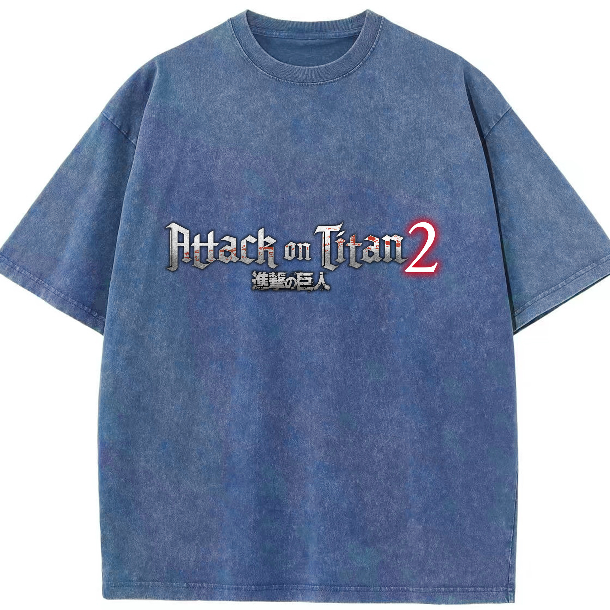 （画像用） 進撃の巨人 Attack on Titan 綿100% ヴィンテージ風 半袖Tシャツ（フロントプリント）