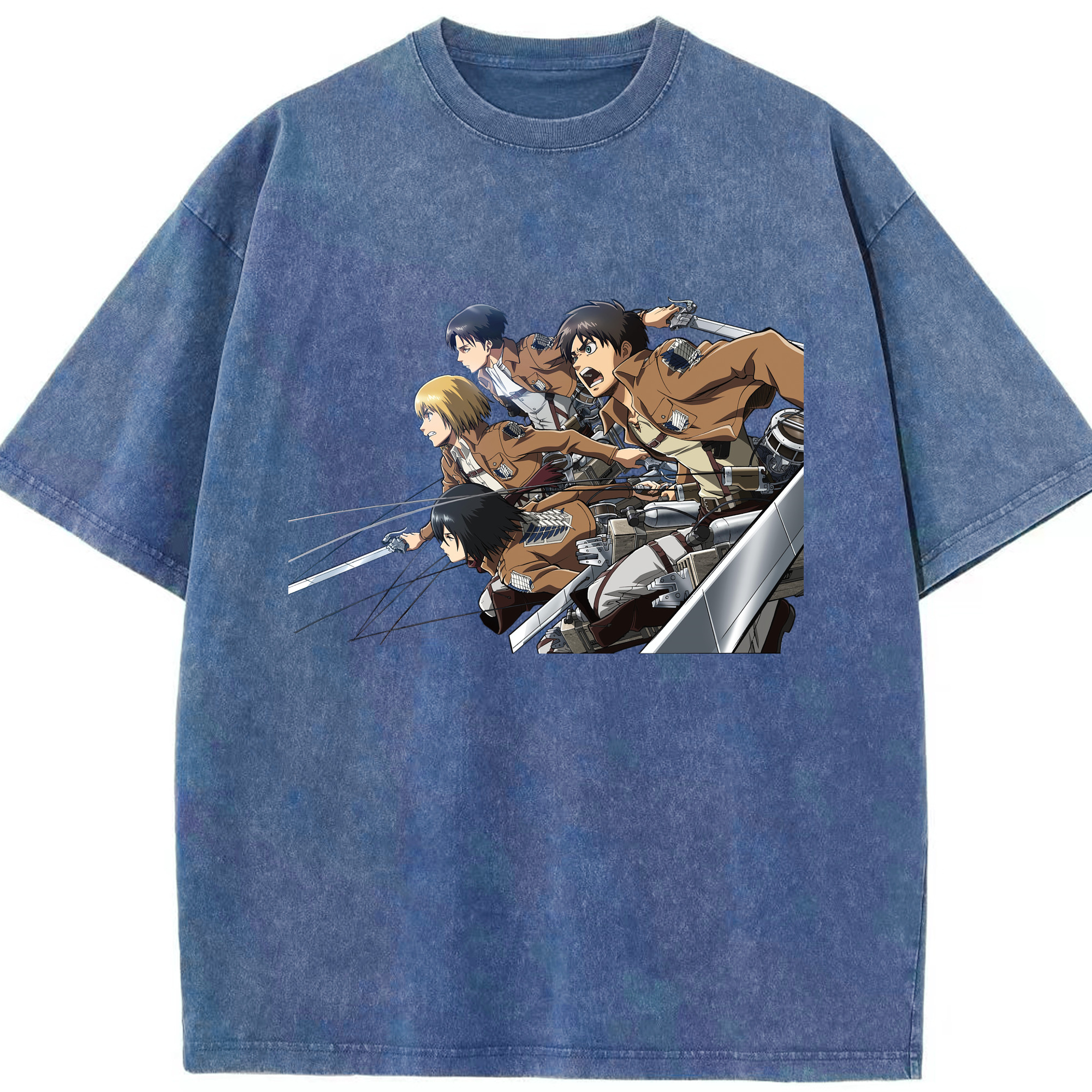 （画像用） 進撃の巨人 Attack on Titan 綿100% ヴィンテージ風 半袖Tシャツ（フロントプリント）