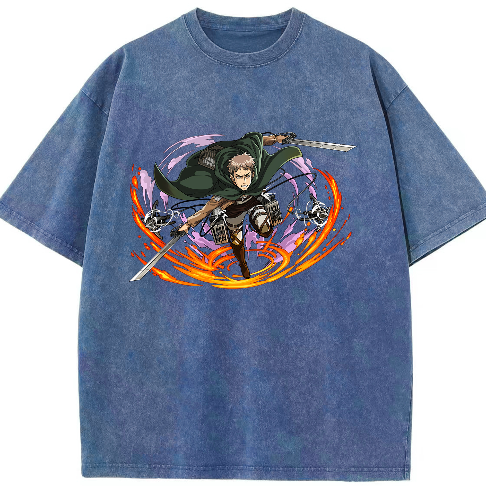 （画像用） 進撃の巨人 ジャン・キルシュタイン Attack on Titan Jean Kirstein 綿100% ヴィンテージ風 半袖Tシャツ（フロントプリント）
