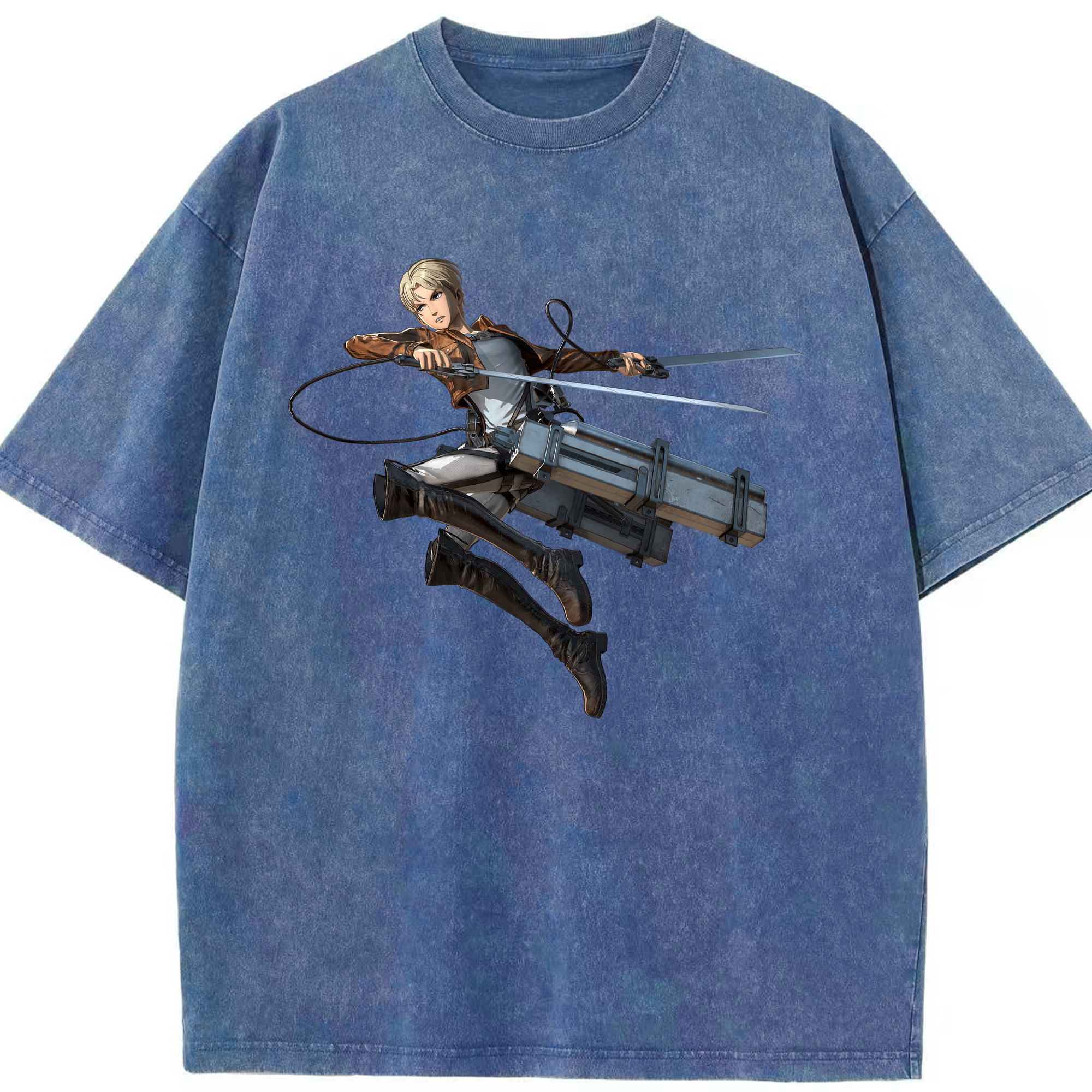 （画像用） 進撃の巨人 Attack on Titan 綿100% ヴィンテージ風 半袖Tシャツ（フロントプリント）