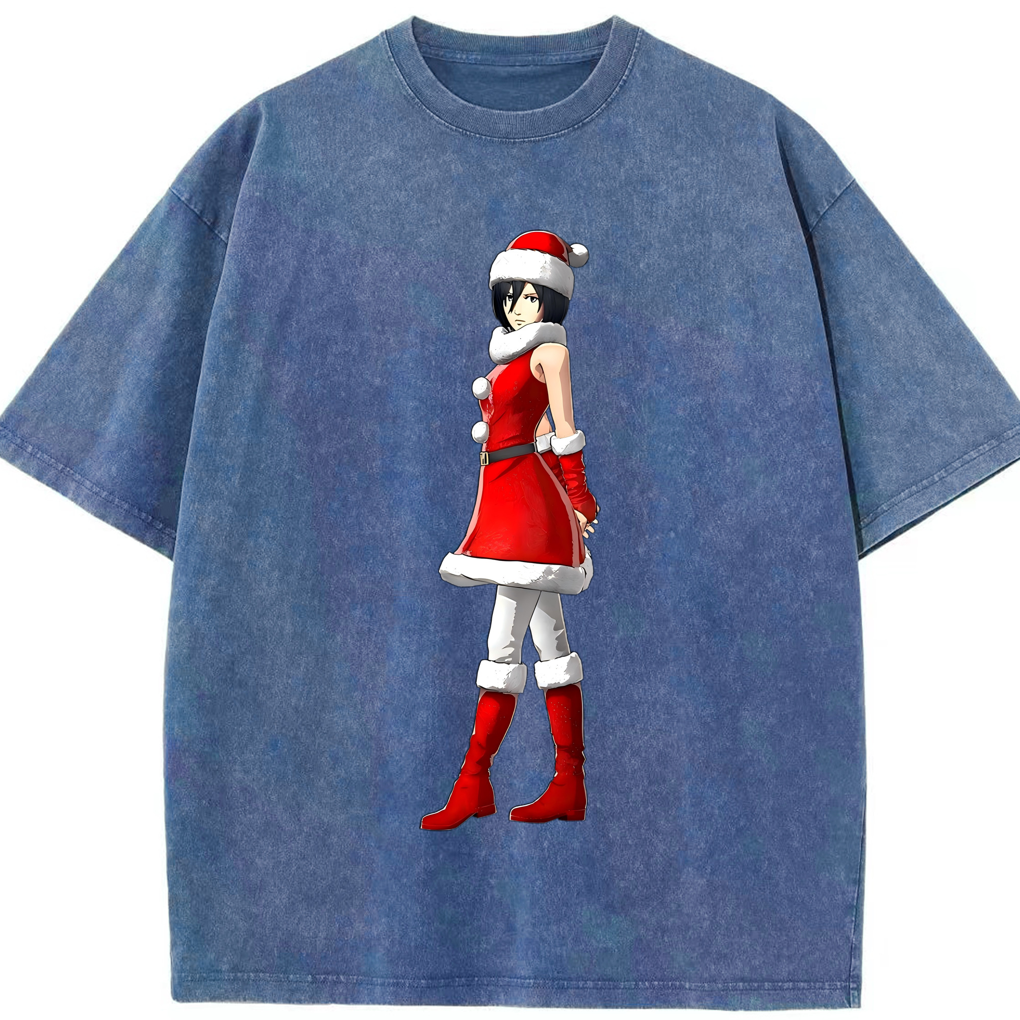 （画像用） 進撃の巨人 ミカサ·アッカーマン Attack on Titan Mikasa Ackerman 綿100% ヴィンテージ風 半袖Tシャツ（フロントプリント）