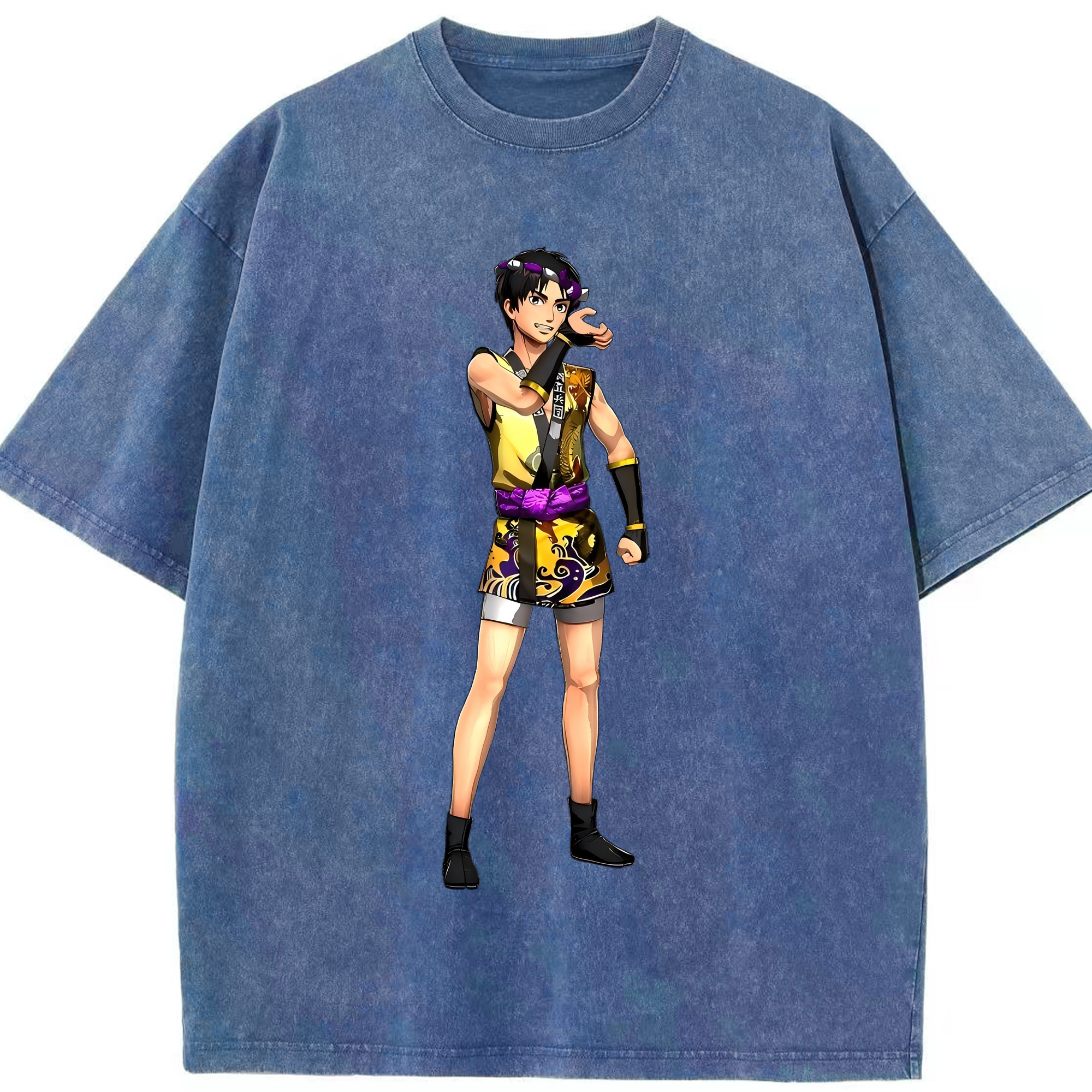 （画像用） 進撃の巨人 リヴァイ·アッカーマン Attack on Titan Levi Ackerman 綿100% ヴィンテージ風 半袖Tシャツ（フロントプリント）