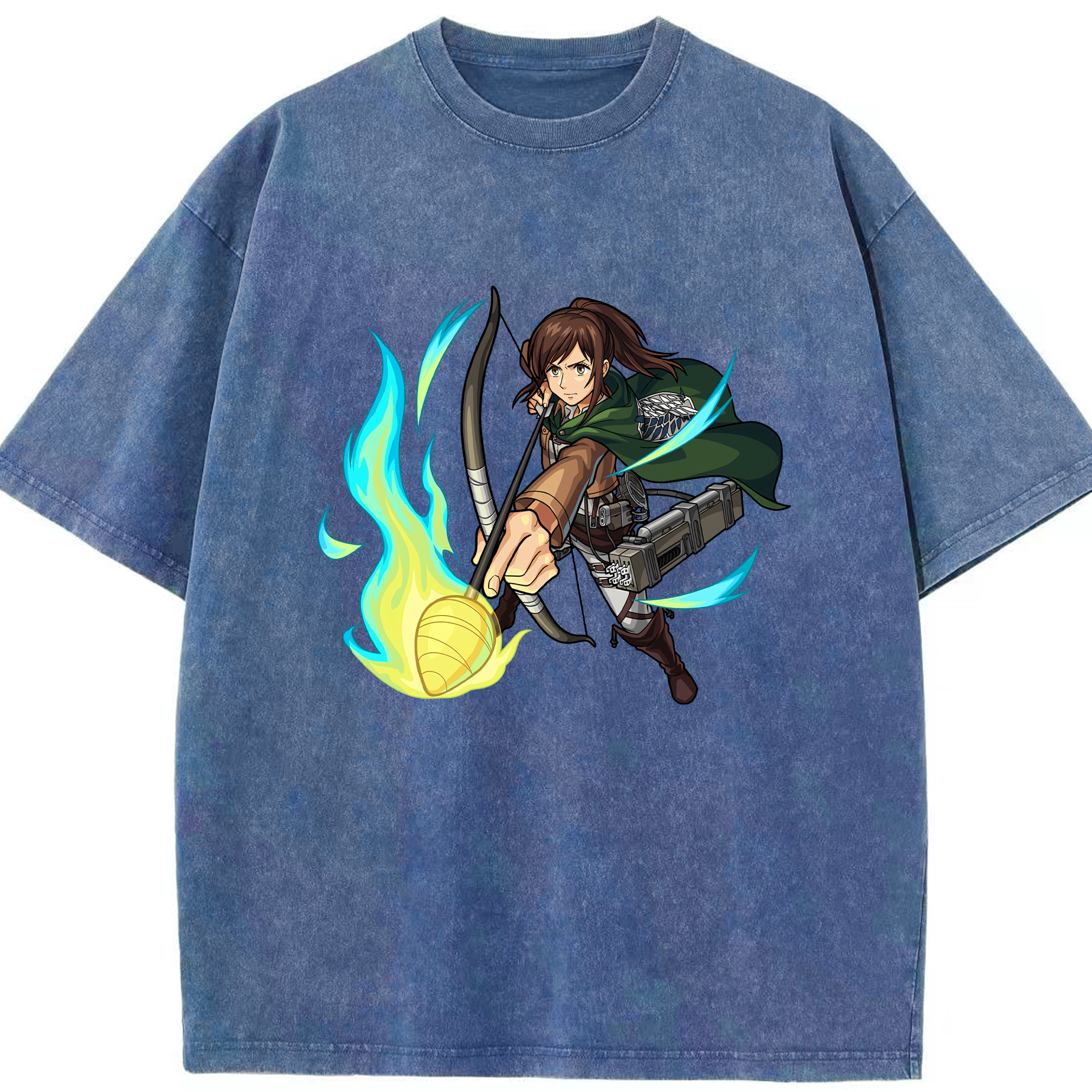 （画像用） 進撃の巨人 サシャ·ブラウス Attack on Titan Sasha Blaus 綿100% ヴィンテージ風 半袖Tシャツ（フロントプリント）