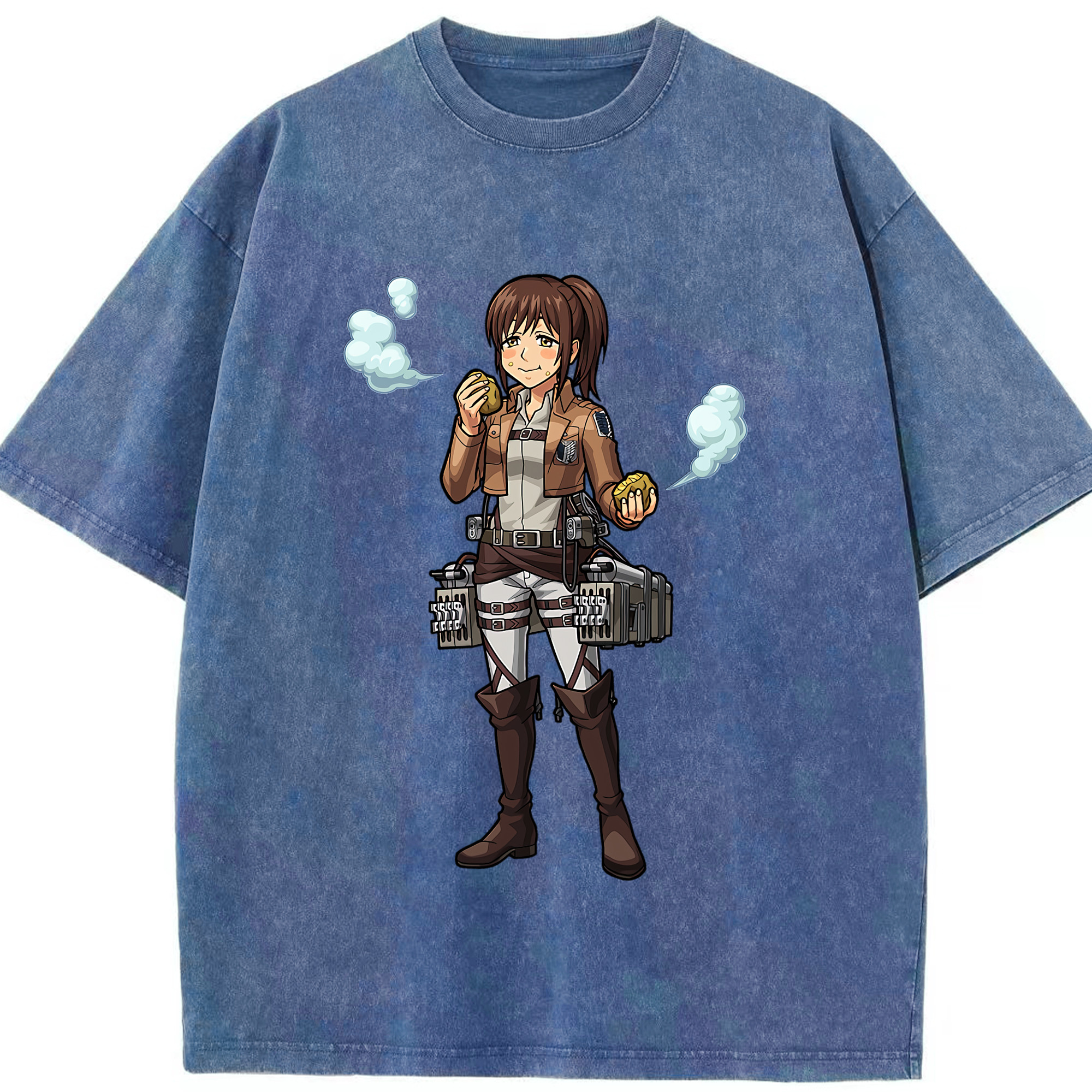 （画像用） 進撃の巨人 サシャ·ブラウス Attack on Titan Sasha Blaus 綿100% ヴィンテージ風 半袖Tシャツ（フロントプリント）