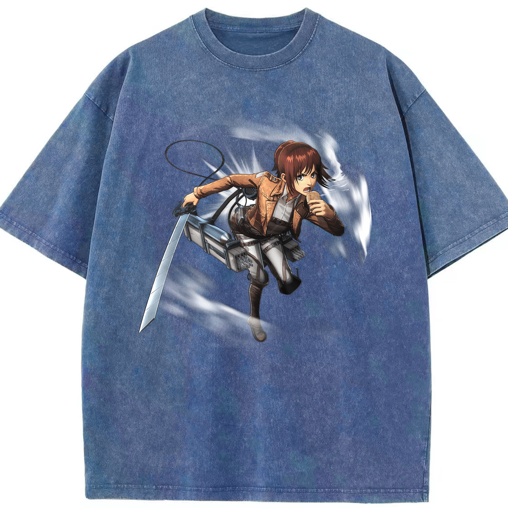 （画像用） 進撃の巨人 サシャ·ブラウス Attack on Titan Sasha Blaus 綿100% ヴィンテージ風 半袖Tシャツ（フロントプリント）