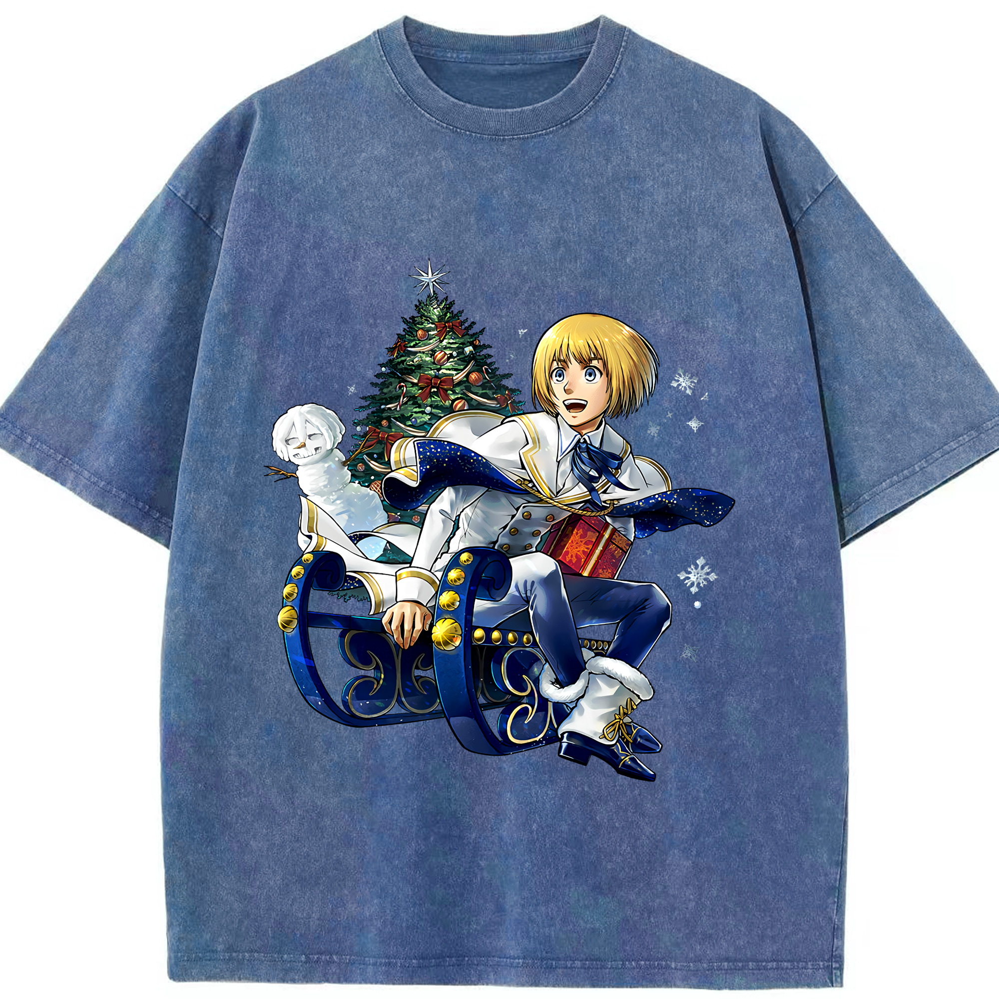 （画像用） 進撃の巨人 アルミン·アルレルト Attack on Titan Armin Arlert 綿100% ヴィンテージ風 半袖Tシャツ（フロントプリント）