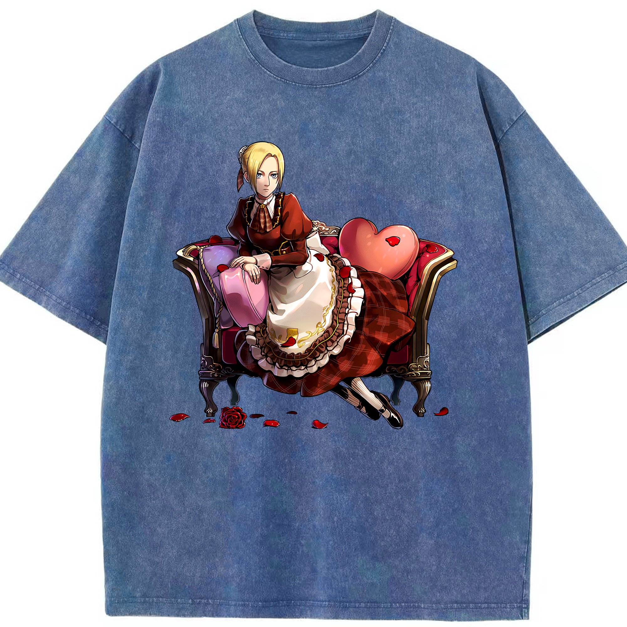 （画像用） 進撃の巨人 アニ・レオンハート Attack on Titan Annie Leonhart 綿100% ヴィンテージ風 半袖Tシャツ（フロントプリント）