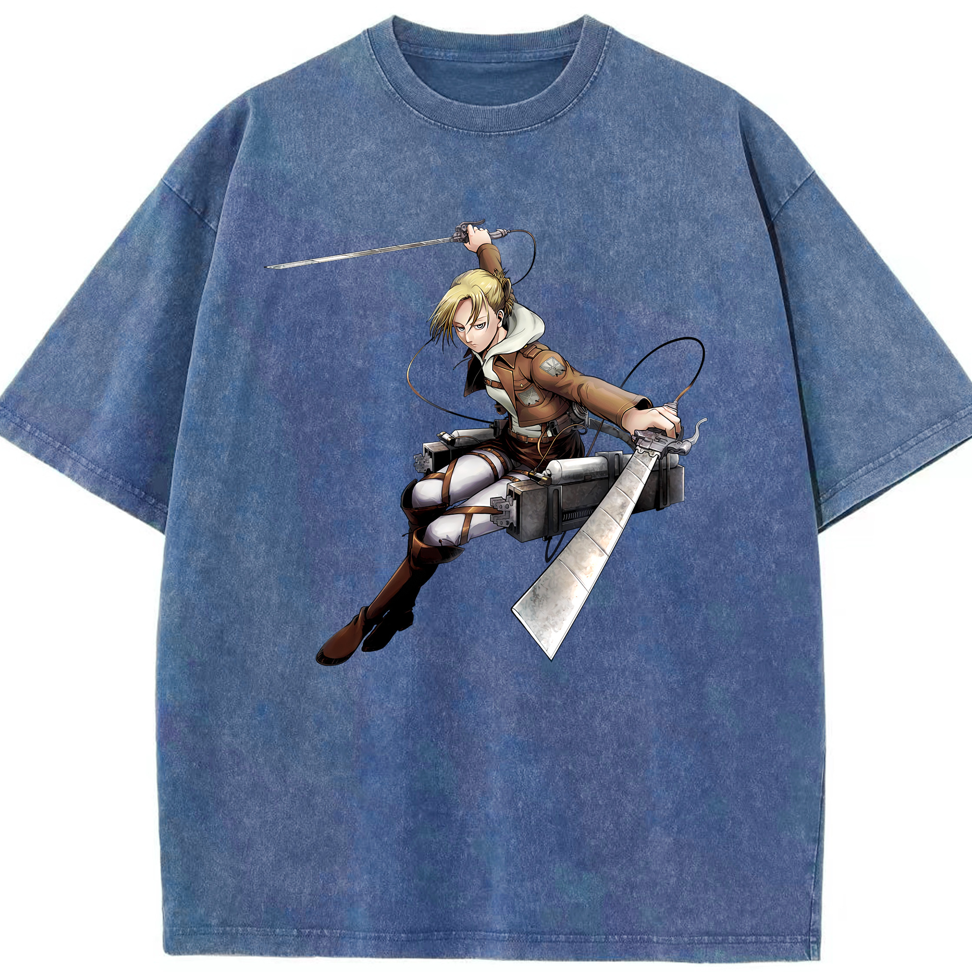 （画像用） 進撃の巨人 アニ・レオンハート Attack on Titan Annie Leonhart 綿100% ヴィンテージ風 半袖Tシャツ（フロントプリント）