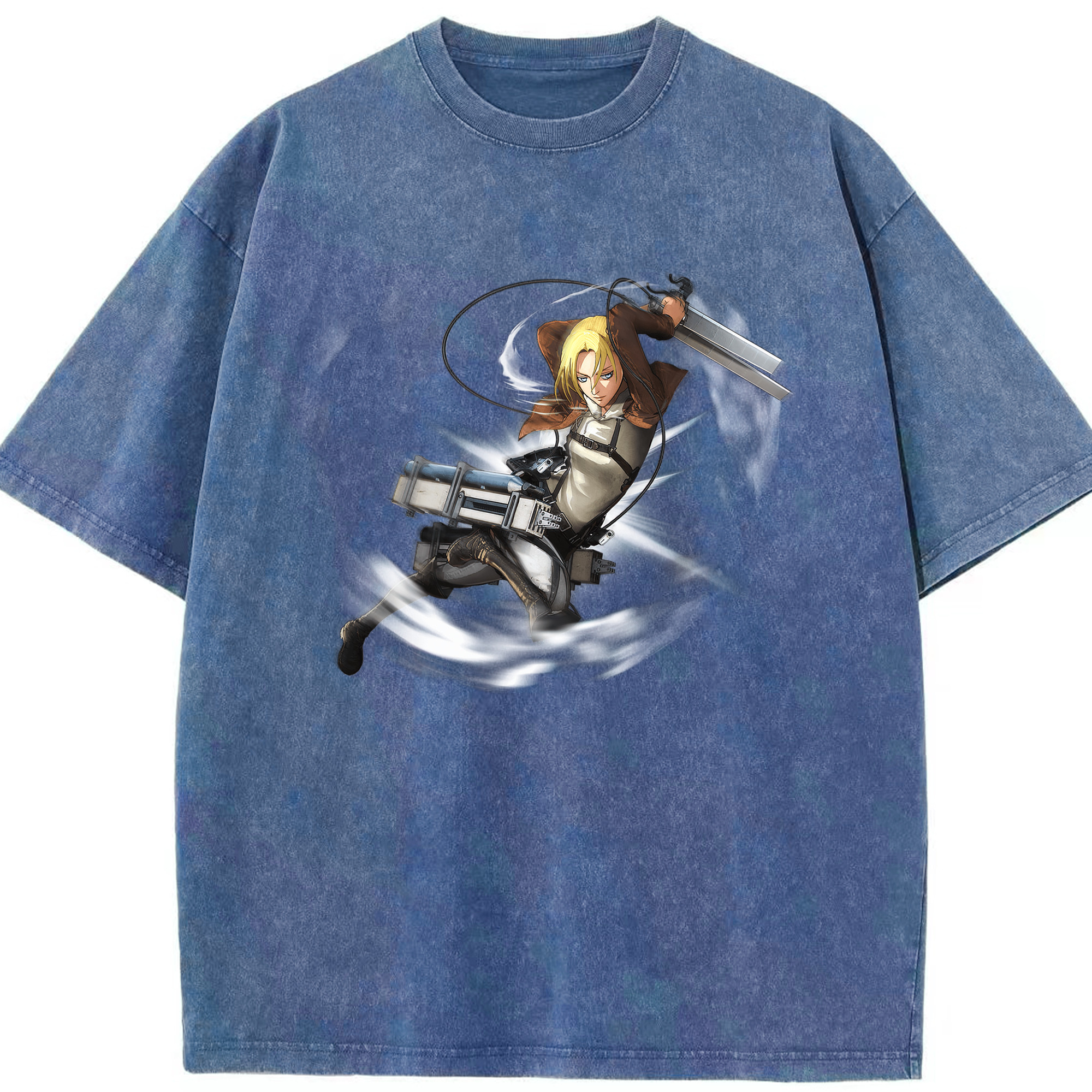 （画像用） 進撃の巨人 アニ・レオンハート Attack on Titan Annie Leonhart 綿100% ヴィンテージ風 半袖Tシャツ（フロントプリント）