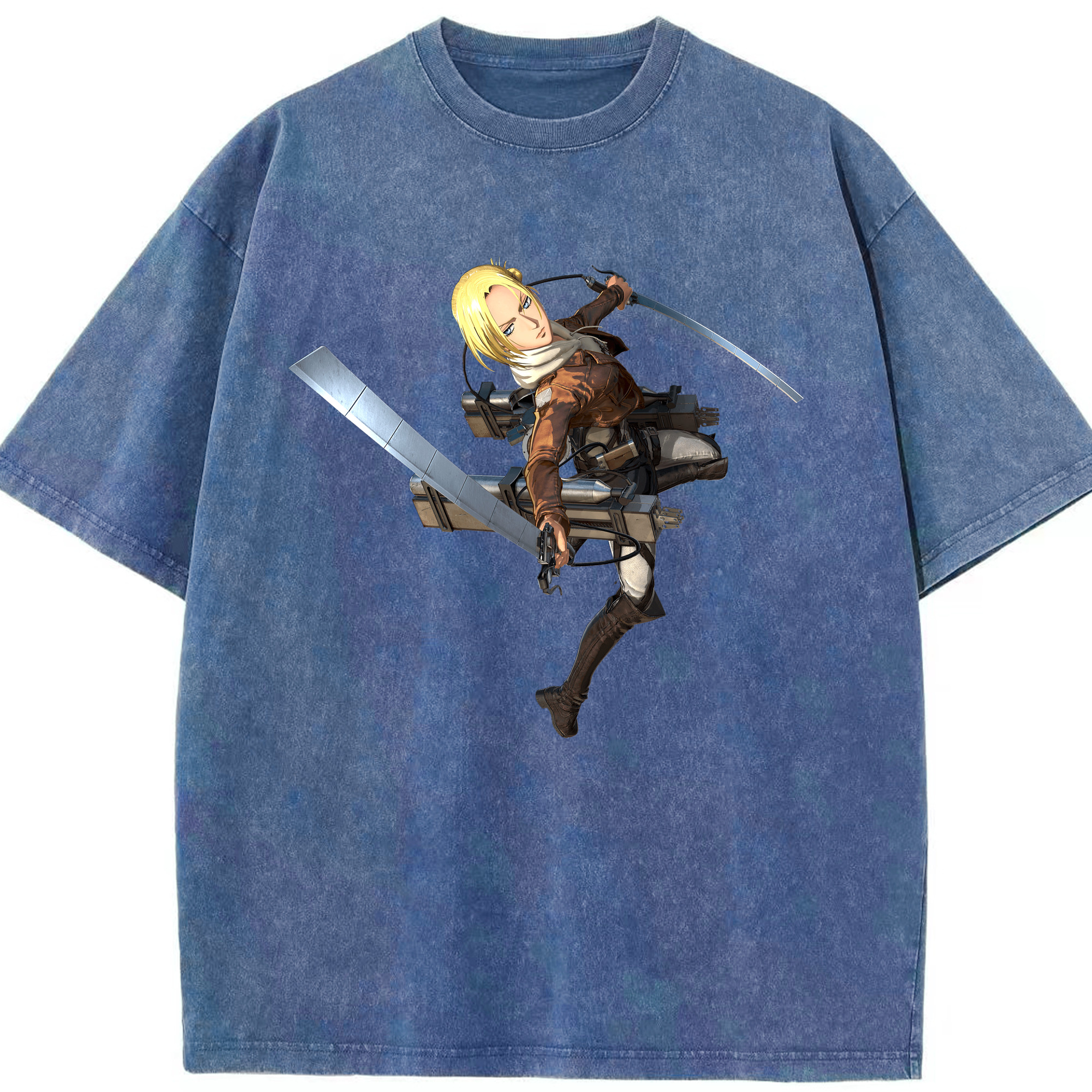 （画像用） 進撃の巨人 アニ・レオンハート Attack on Titan Annie Leonhart 綿100% ヴィンテージ風 半袖Tシャツ（フロントプリント）