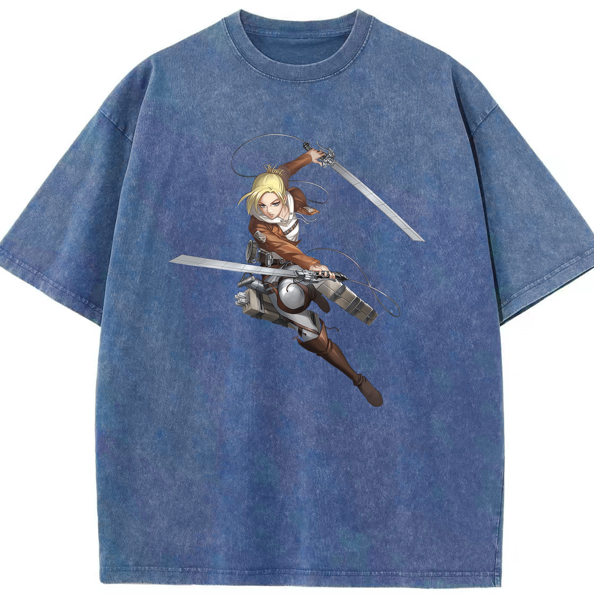 （画像用） 進撃の巨人 アニ・レオンハート Attack on Titan Annie Leonhart 綿100% ヴィンテージ風 半袖Tシャツ（フロントプリント）