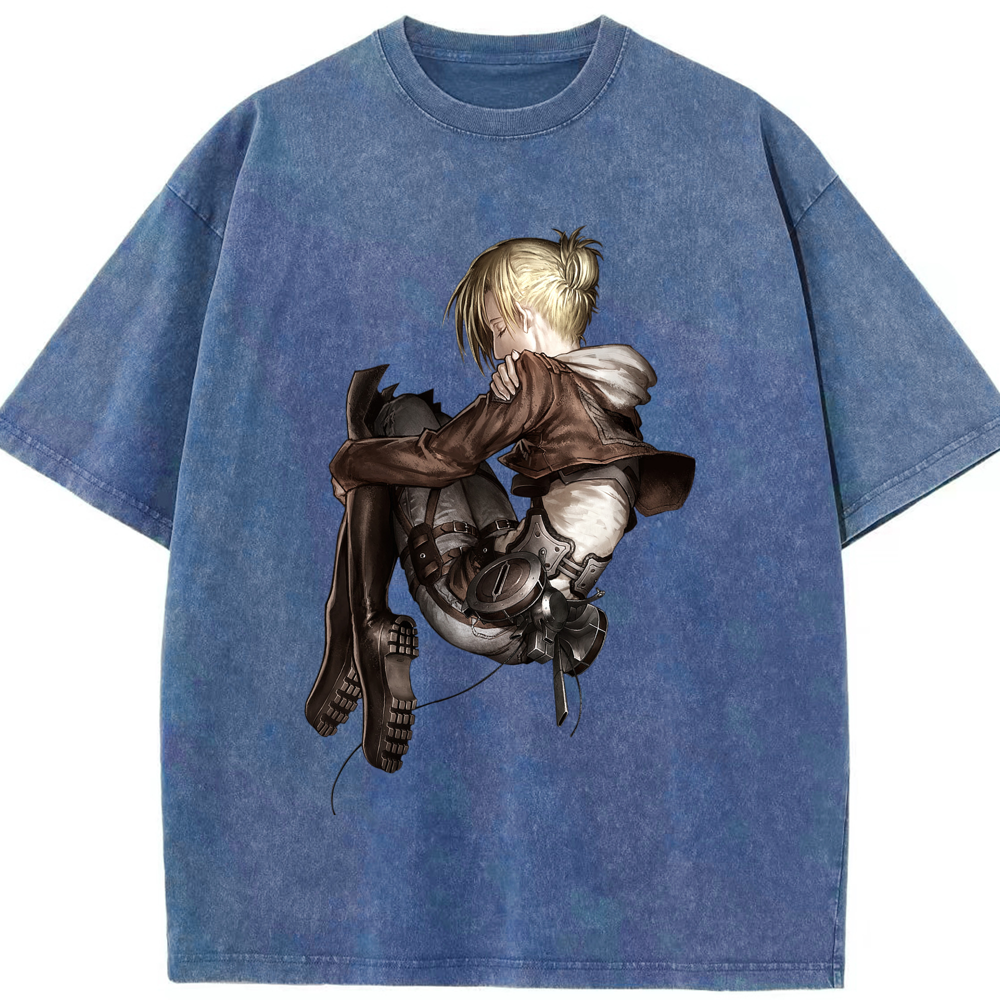 （画像用） 進撃の巨人 アニ・レオンハート Attack on Titan Annie Leonhart 綿100% ヴィンテージ風 半袖Tシャツ（フロントプリント）