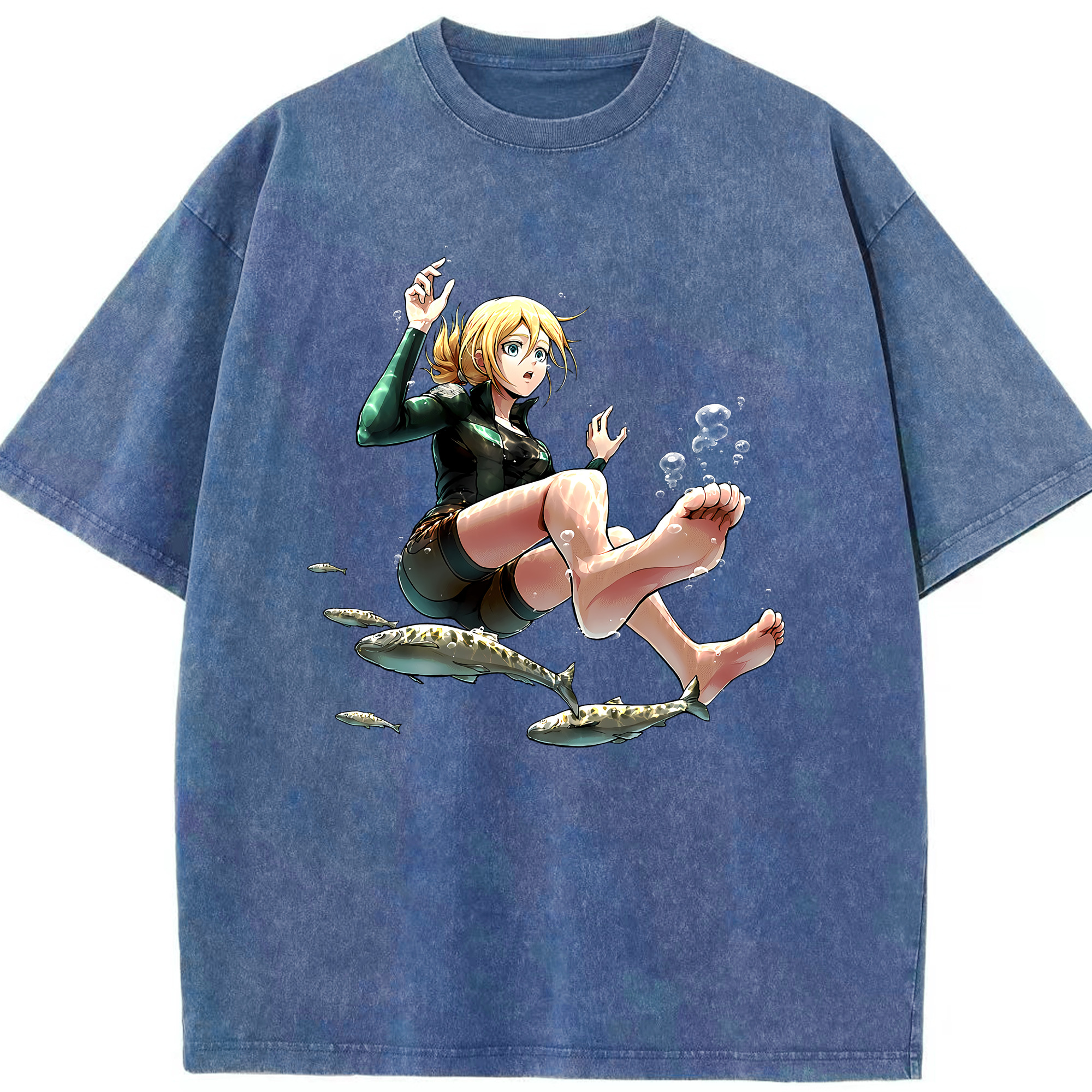 （画像用） 進撃の巨人 クリスタ·レンズ Attack on Titan Christa Lenz 綿100% ヴィンテージ風 半袖Tシャツ（フロントプリント）