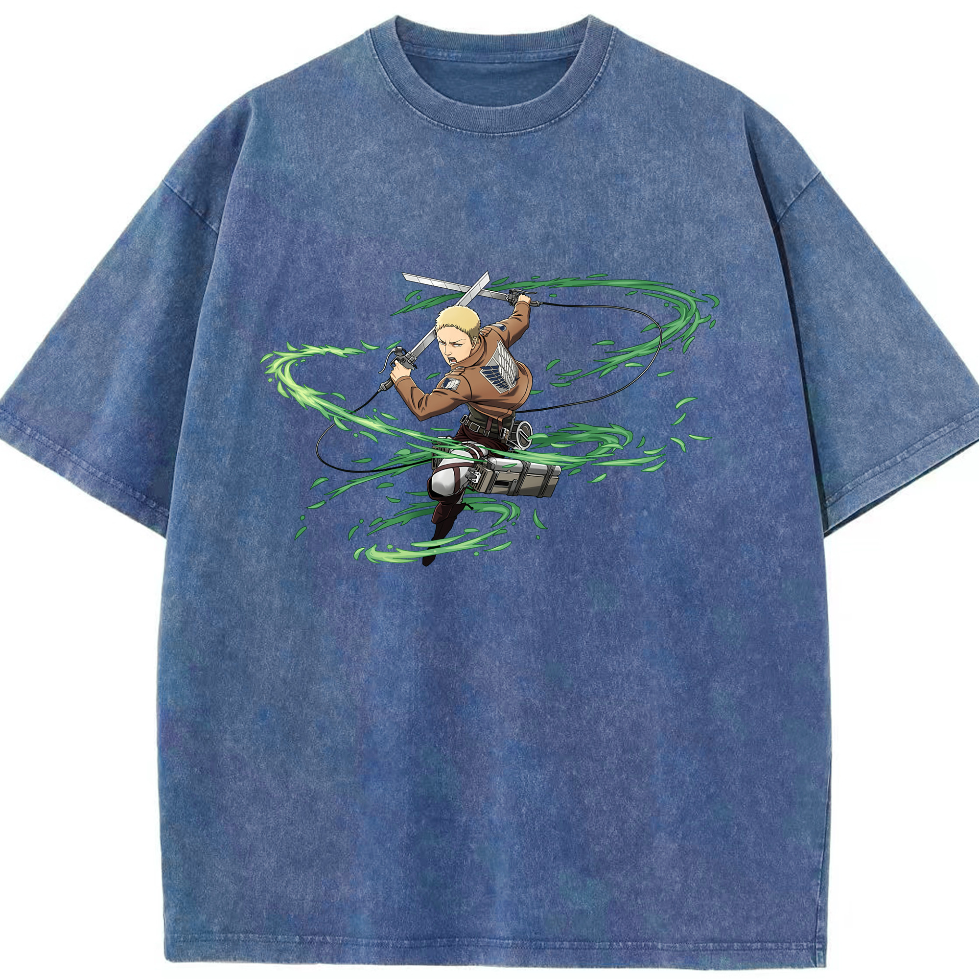 （画像用） 進撃の巨人 ライナー・ブラウン Attack on Titan Reiner Braun 綿100% ヴィンテージ風 半袖Tシャツ（フロントプリント）