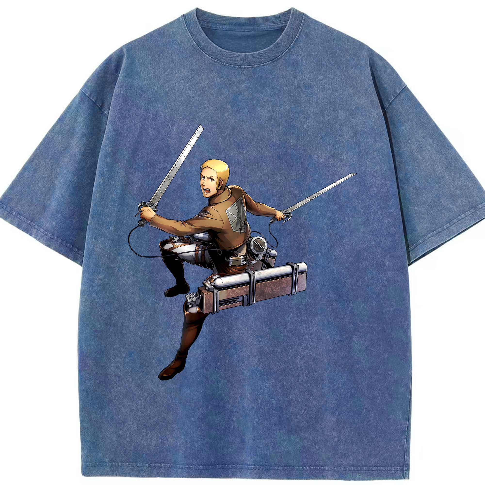 （画像用） 進撃の巨人 ライナー・ブラウン Attack on Titan Reiner Braun 綿100% ヴィンテージ風 半袖Tシャツ（フロントプリント）