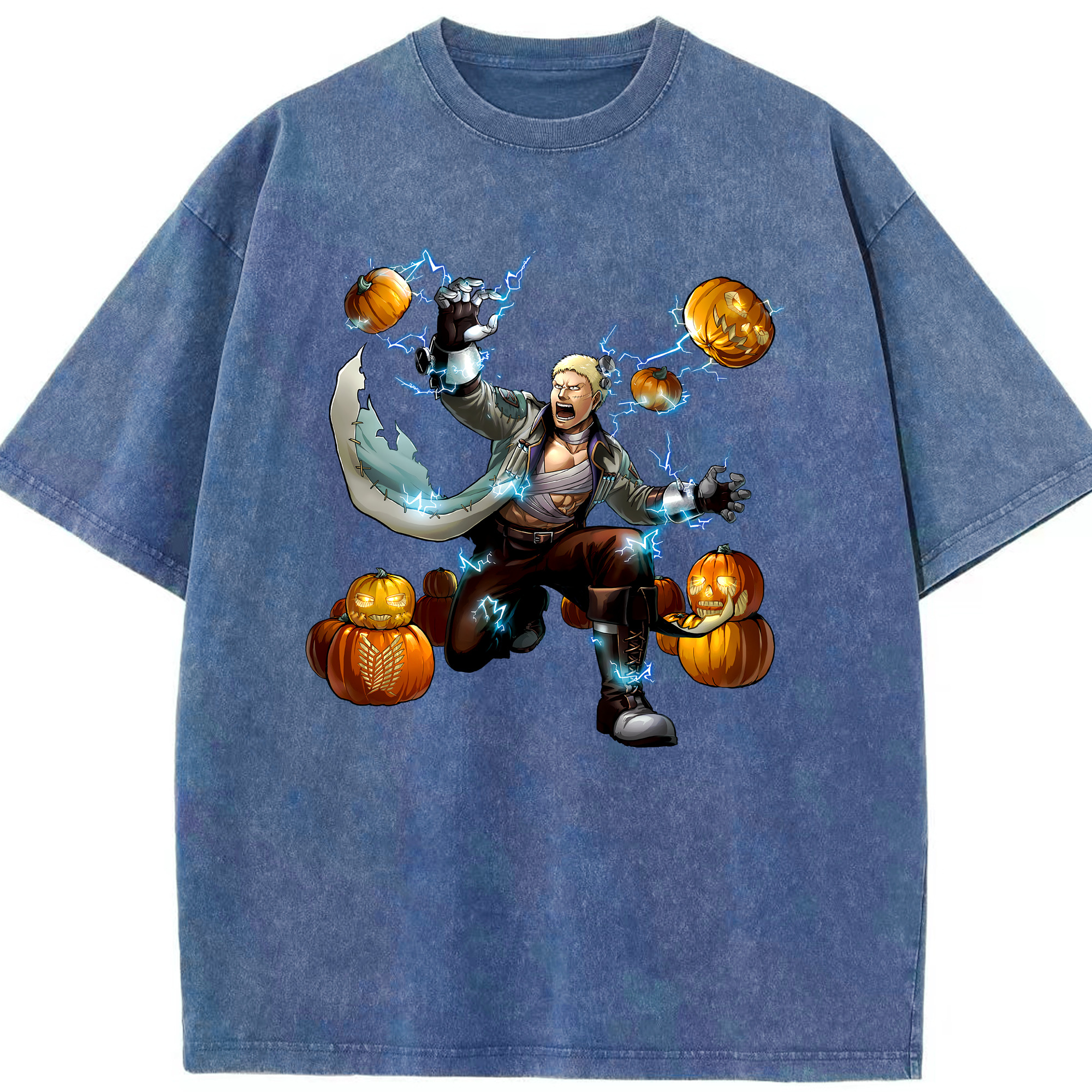 （画像用） 進撃の巨人 ライナー・ブラウン Attack on Titan Reiner Braun 綿100% ヴィンテージ風 半袖Tシャツ（フロントプリント）