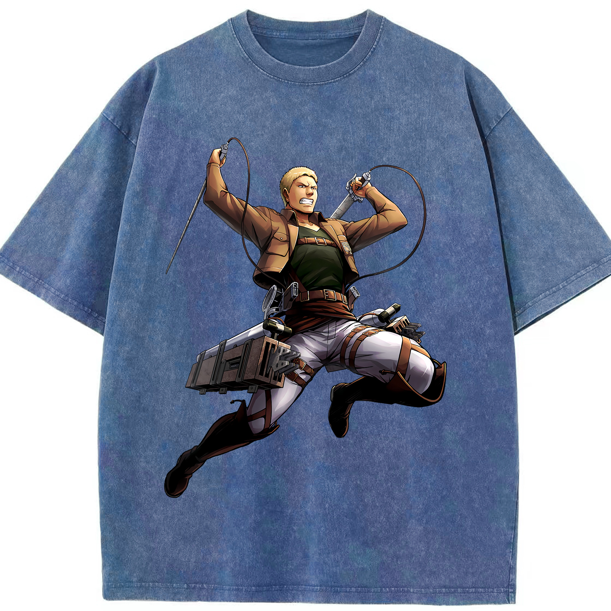 （画像用） 進撃の巨人 ライナー・ブラウン Attack on Titan Reiner Braun 綿100% ヴィンテージ風 半袖Tシャツ（フロントプリント）
