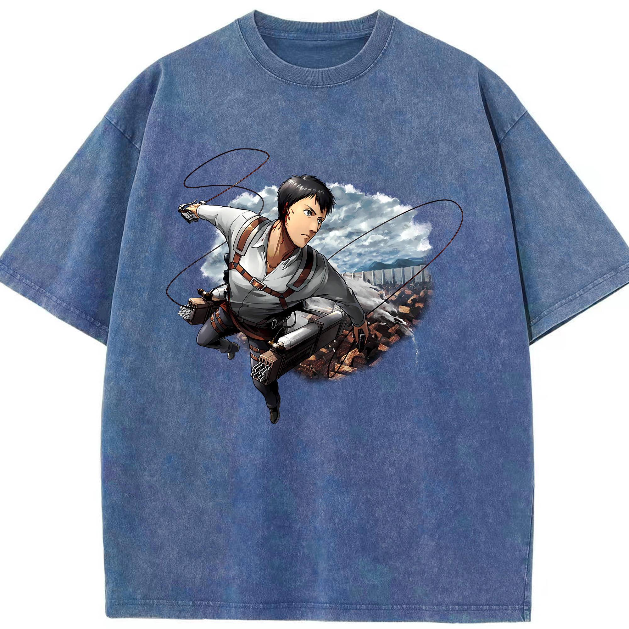 （画像用） 進撃の巨人 ベルトルト・フーバー Attack on Titan Bertholdt Hoover 綿100% ヴィンテージ風 半袖Tシャツ（フロントプリント）