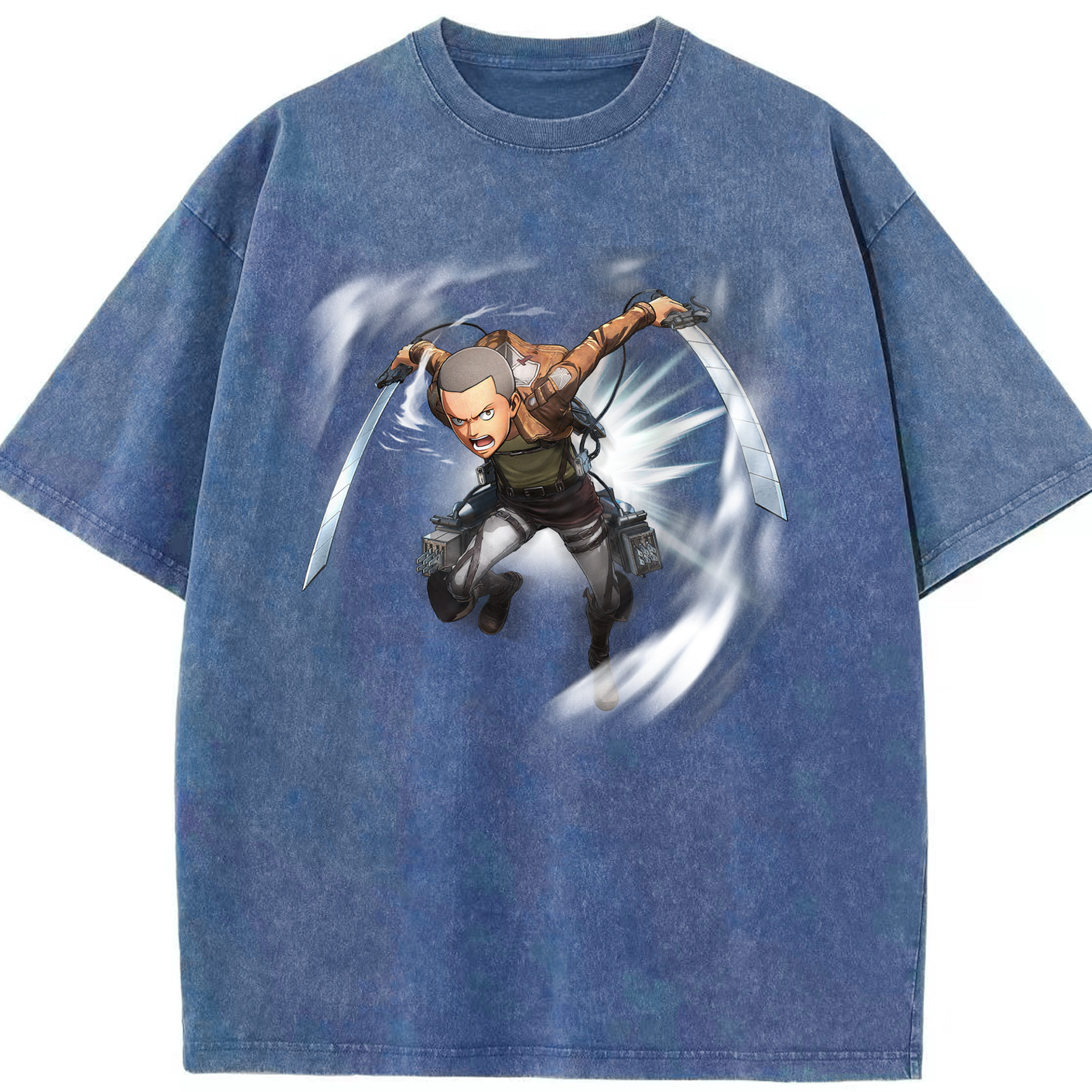 （画像用） 進撃の巨人 コニー·スプリンガー Attack on Titan Connie Springer 綿100% ヴィンテージ風 半袖Tシャツ（フロントプリント）