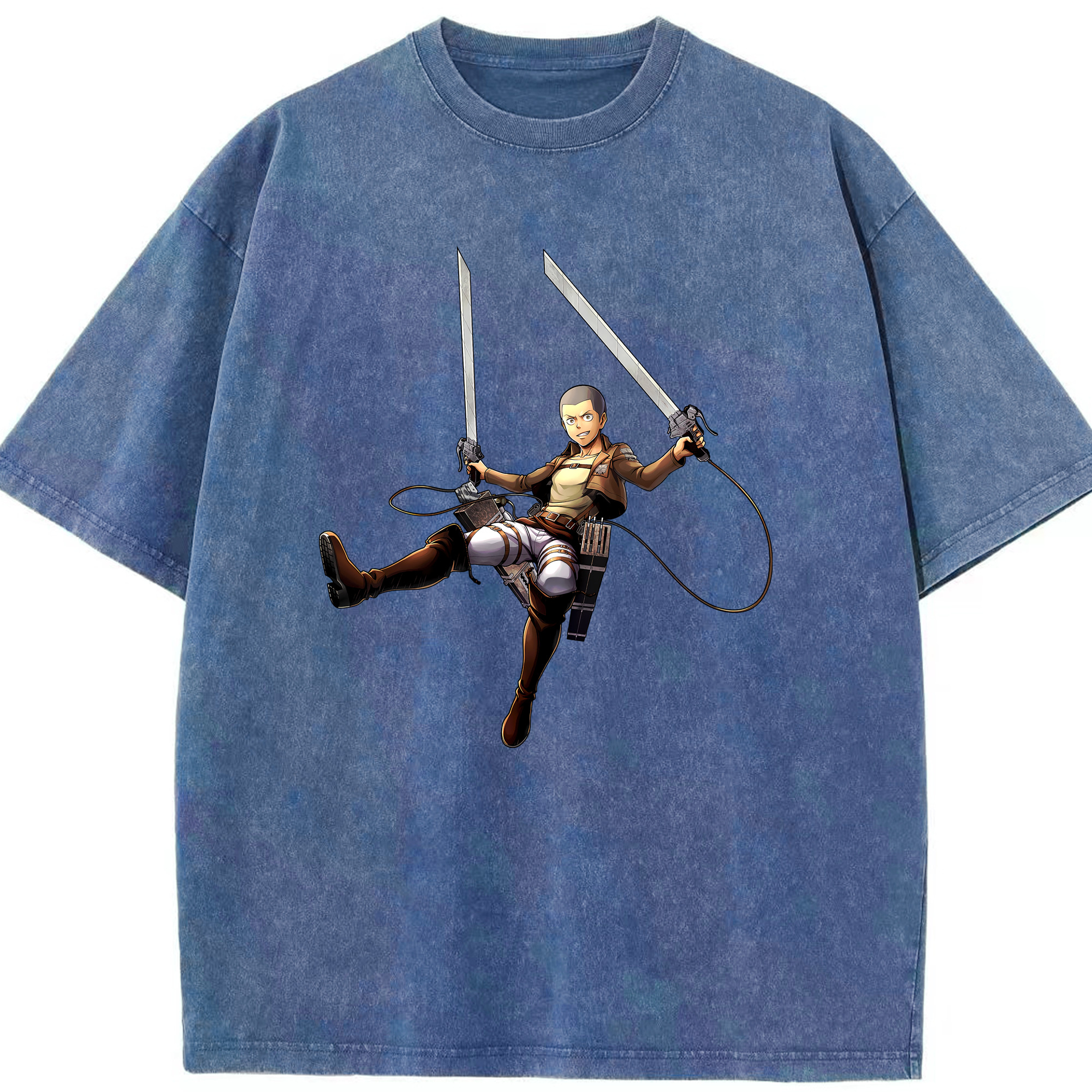 （画像用） 進撃の巨人 コニー·スプリンガー Attack on Titan Connie Springer 綿100% ヴィンテージ風 半袖Tシャツ（フロントプリント）