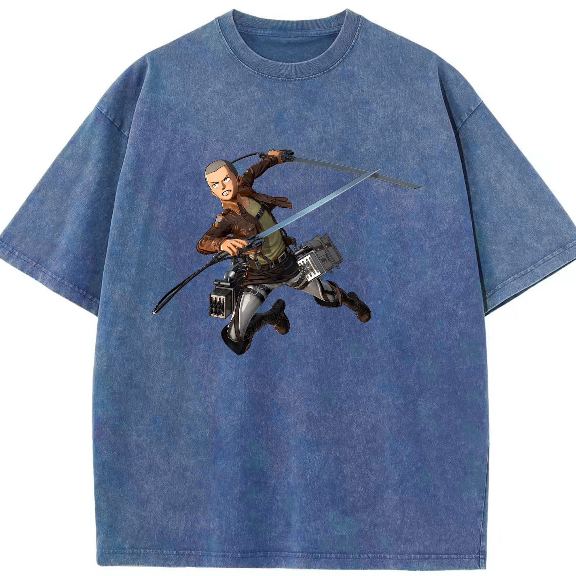 （画像用） 進撃の巨人 コニー·スプリンガー Attack on Titan Connie Springer 綿100% ヴィンテージ風 半袖Tシャツ（フロントプリント）