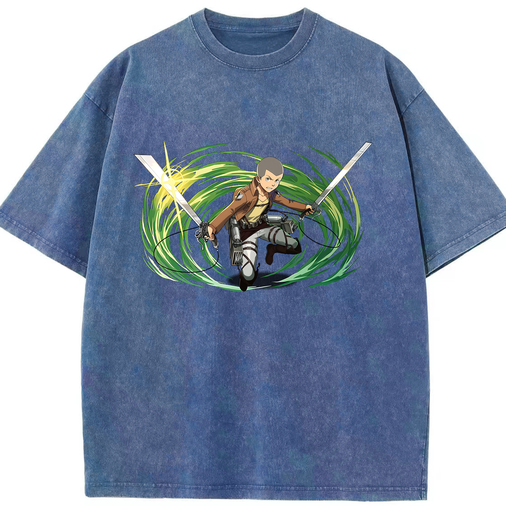 （画像用） 進撃の巨人 コニー·スプリンガー Attack on Titan Connie Springer 綿100% ヴィンテージ風 半袖Tシャツ（フロントプリント）