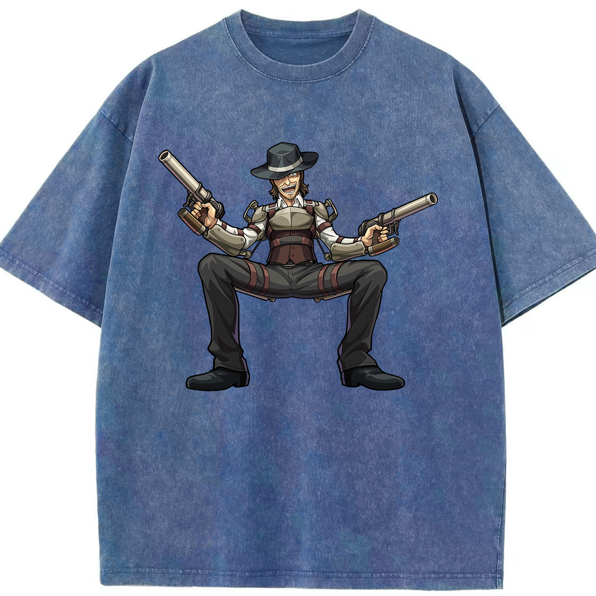 （画像用） 進撃の巨人 ケニー·アッカーマン Attack on Titan Kenny Ackerman 綿100% ヴィンテージ風 半袖Tシャツ（フロントプリント）