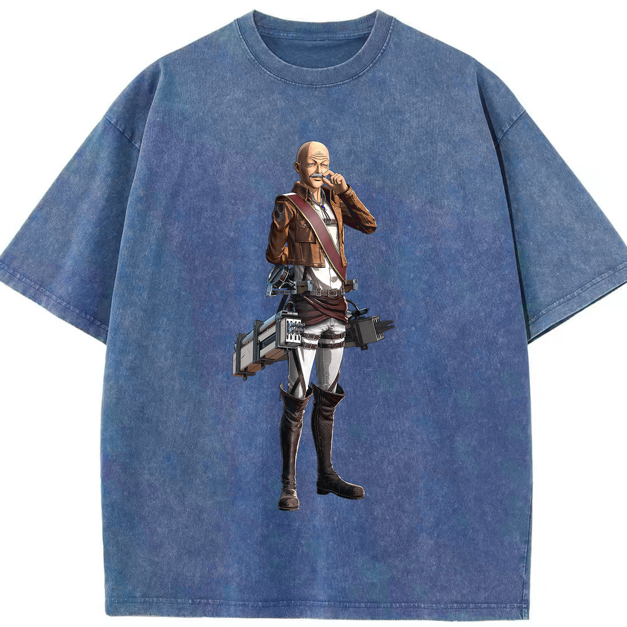 （画像用） 進撃の巨人 ドット·ピクシス Attack on Titan Dot Pixis 綿100% ヴィンテージ風 半袖Tシャツ（フロントプリント）