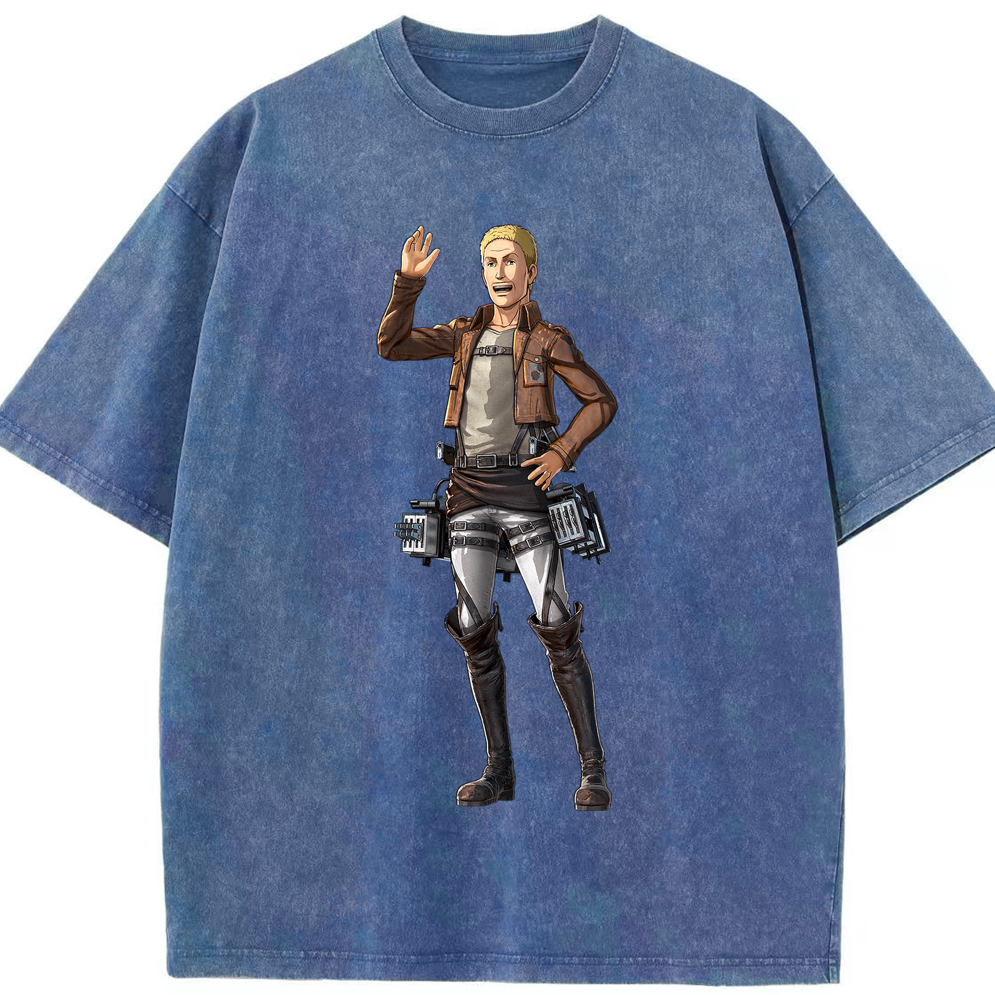 （画像用） 進撃の巨人 ハンネス Attack on Titan Hannes 綿100% ヴィンテージ風 半袖Tシャツ（フロントプリント）