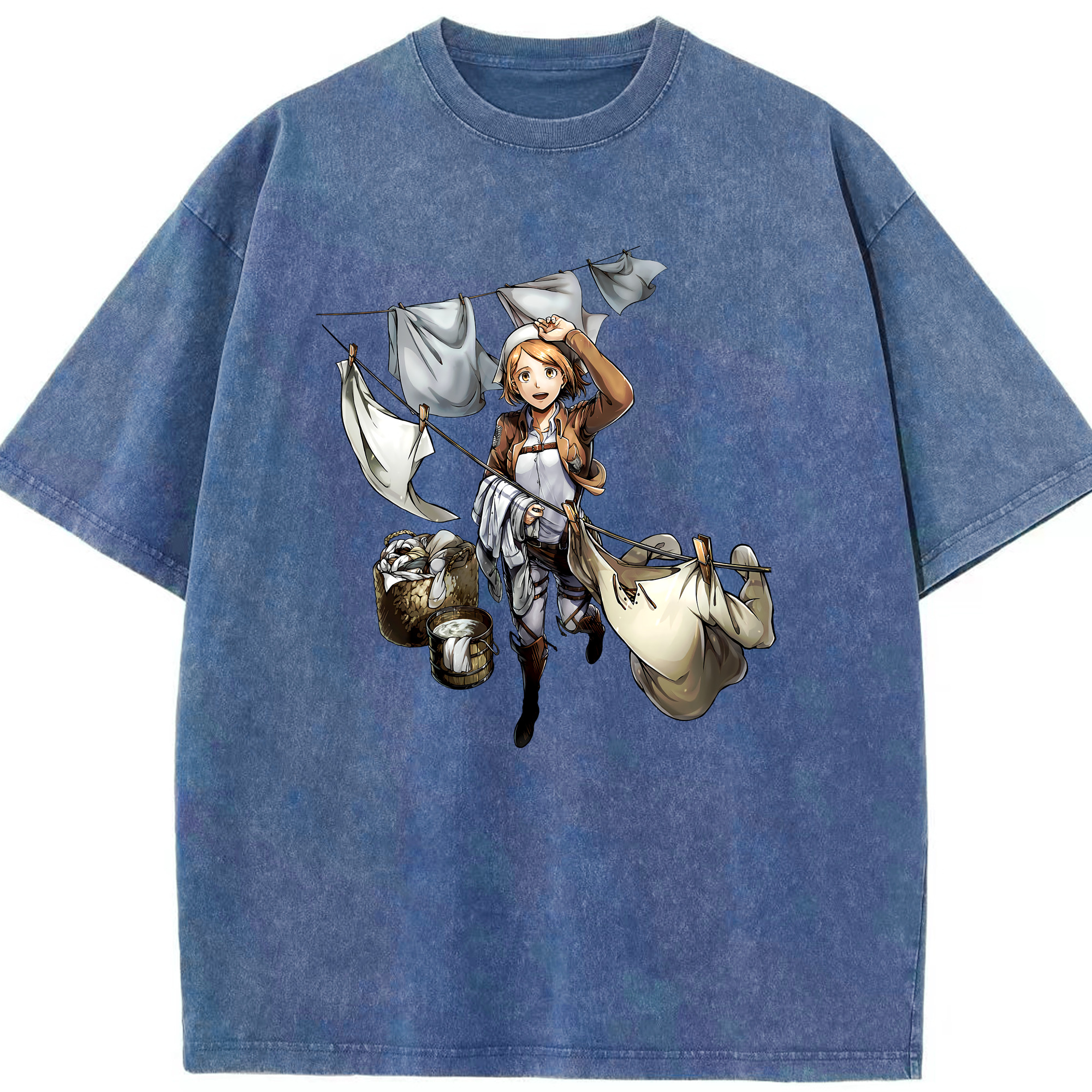 （画像用） 進撃の巨人 ペトラ·ラル Attack on Titan Petra Rall 綿100% ヴィンテージ風 半袖Tシャツ（フロントプリント）